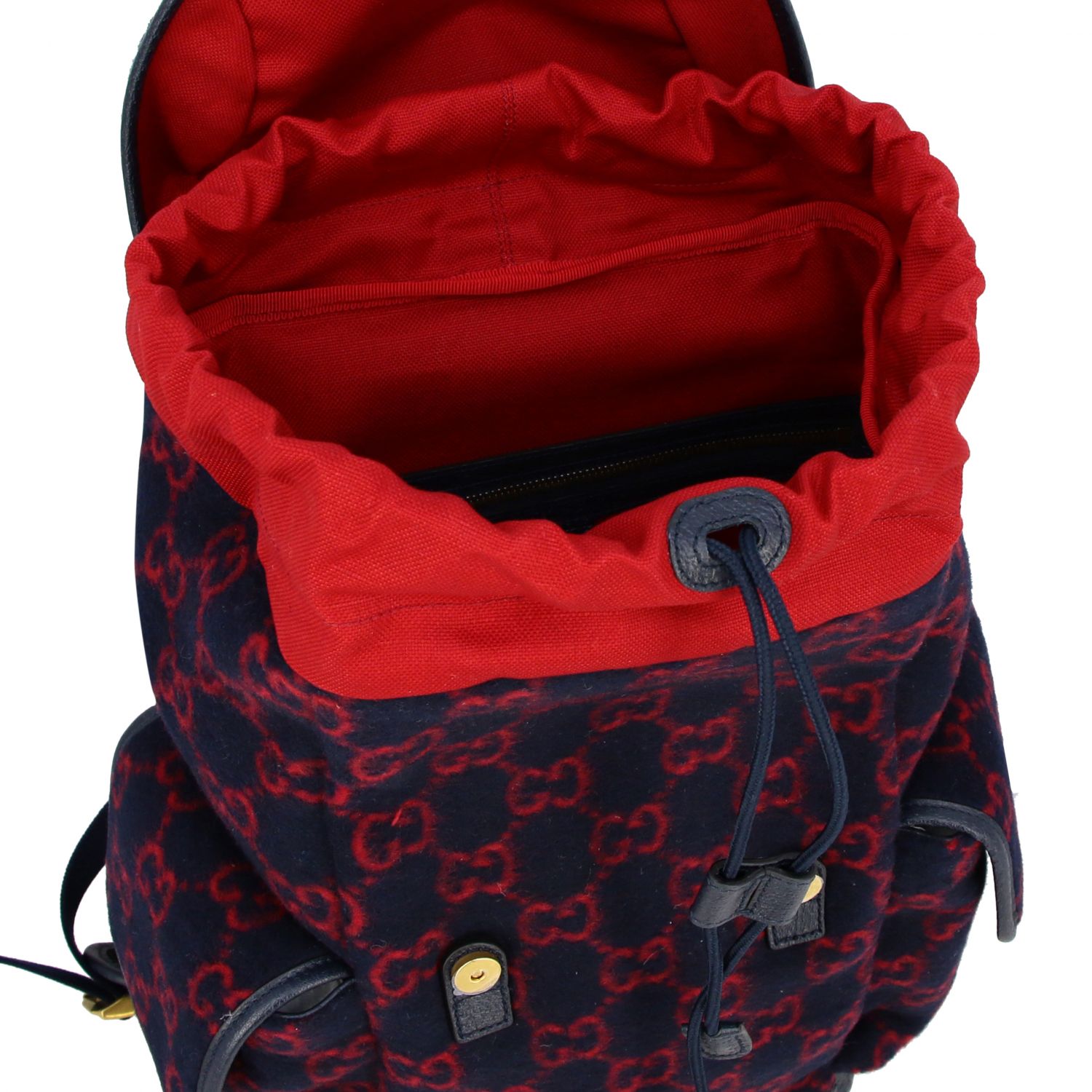 Gucci - Navy & Red Original GG Wool Backpack