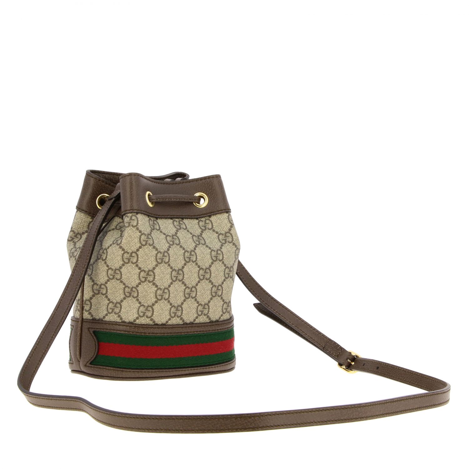 GUCCI: Ophidia bucket bag in GG Supreme leather - Beige | Gucci mini ...
