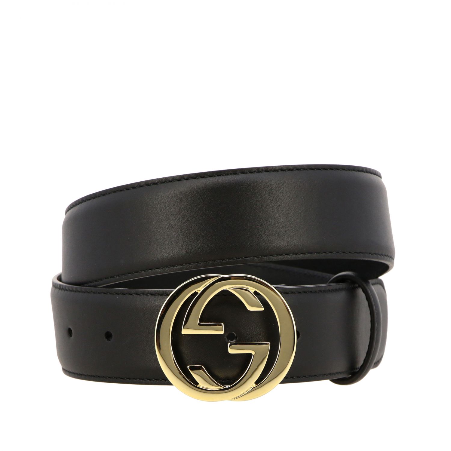 GUCCI: leather belt with GG buckle | Belt Gucci Women Black | Belt ...