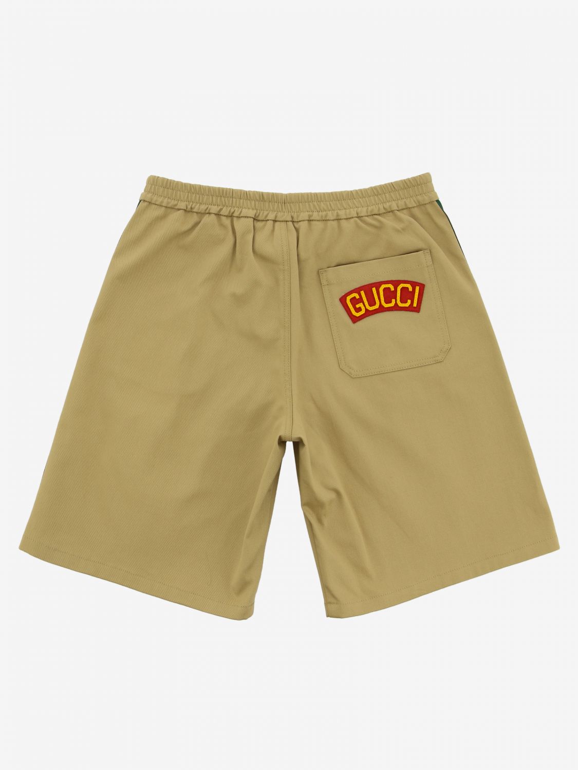 GUCCI: wide shorts with Web bands | Shorts Gucci Kids Beige | Shorts