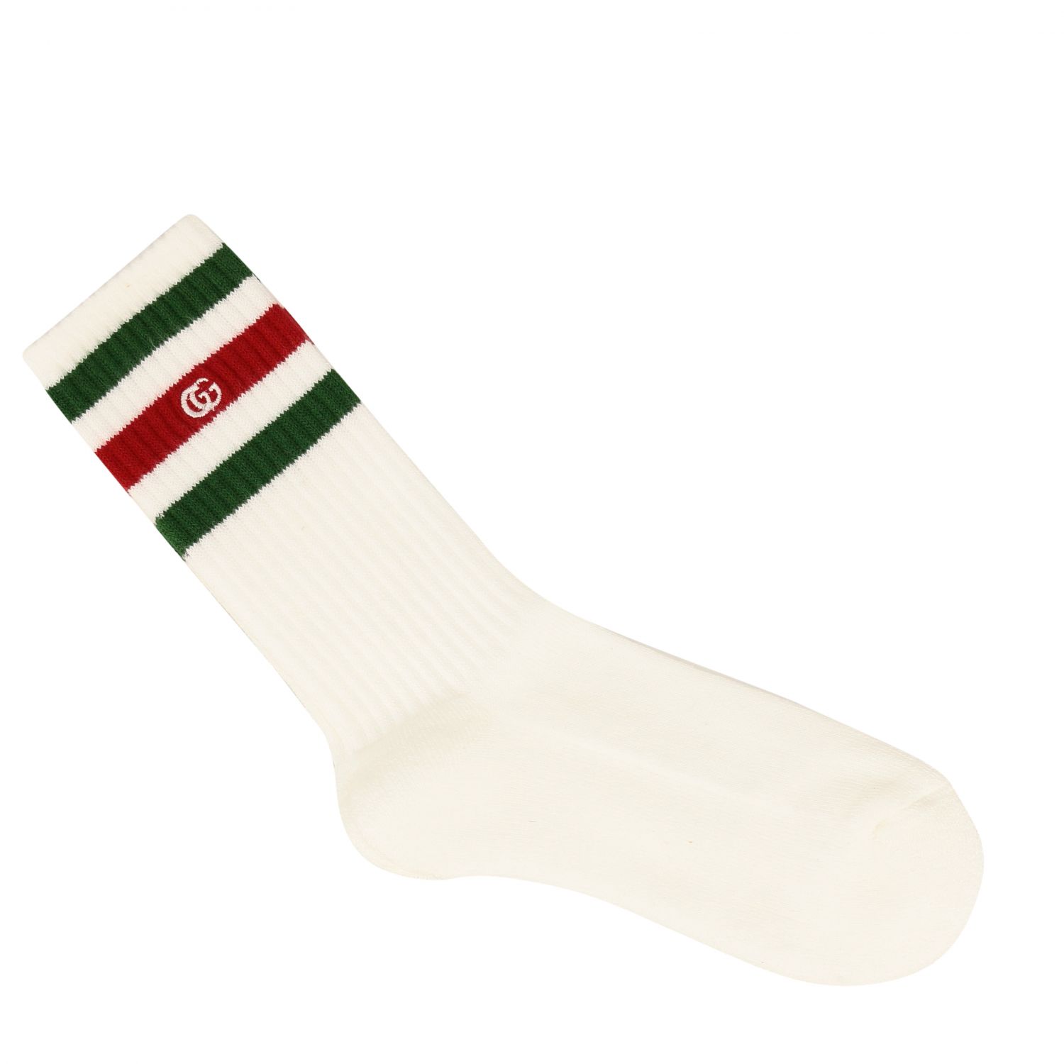 GUCCI: terry socks with web and logo motif - Green | Gucci socks 459532 ...