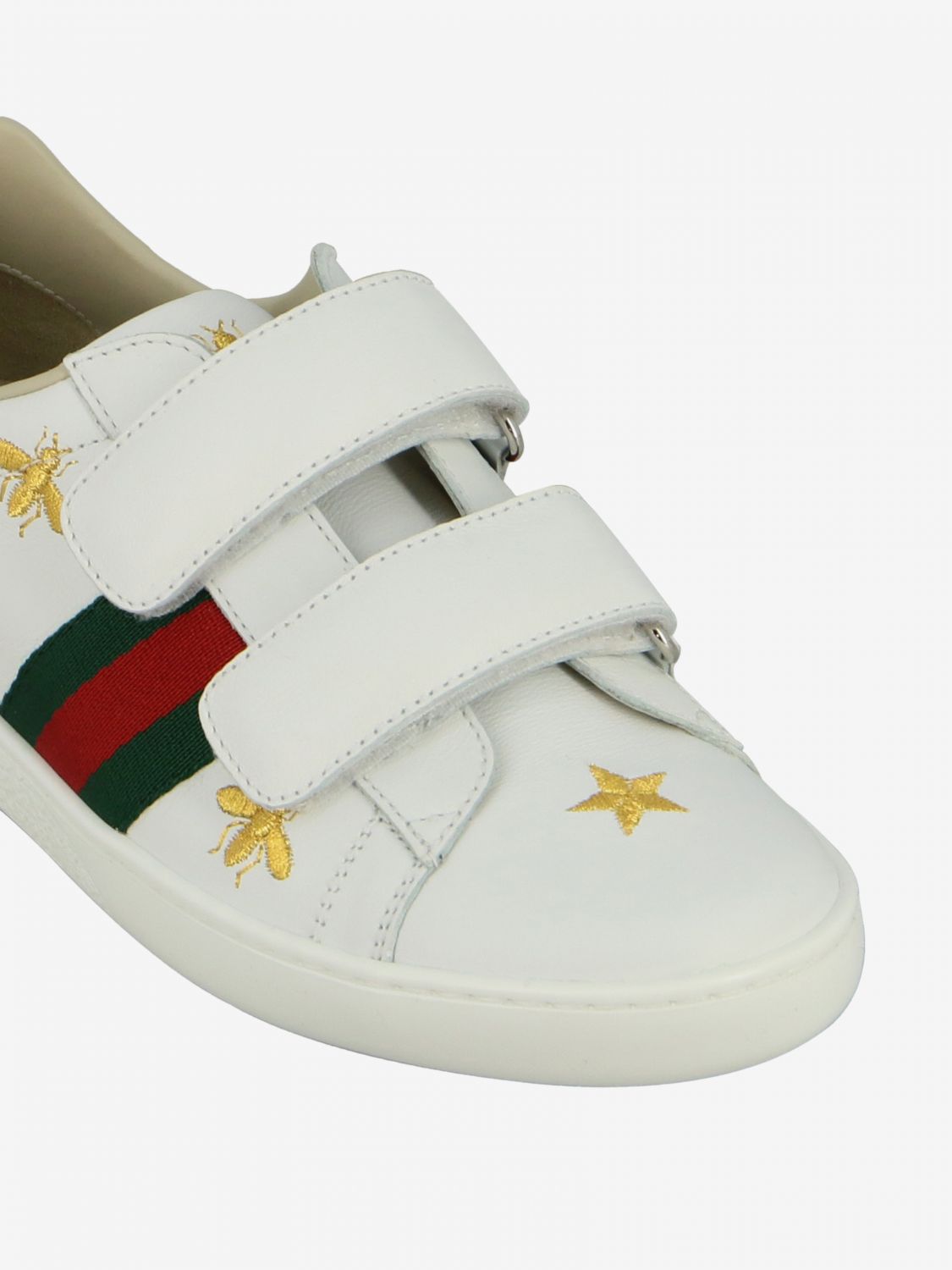 GUCCI: New Ace sneakers in leather with strap buckles | Shoes Gucci ...