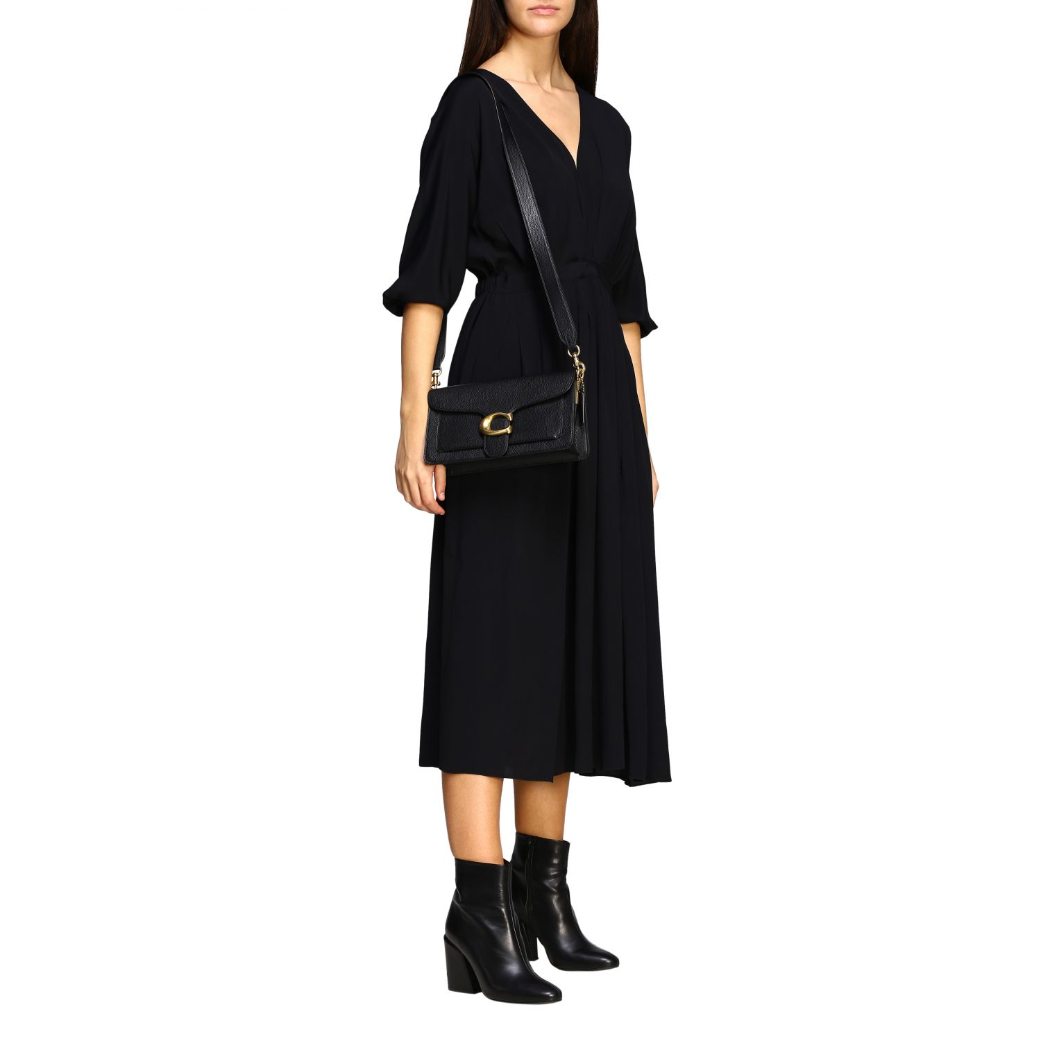 Coach Outlet Tabby shoulder bag in grained leather Black Coach