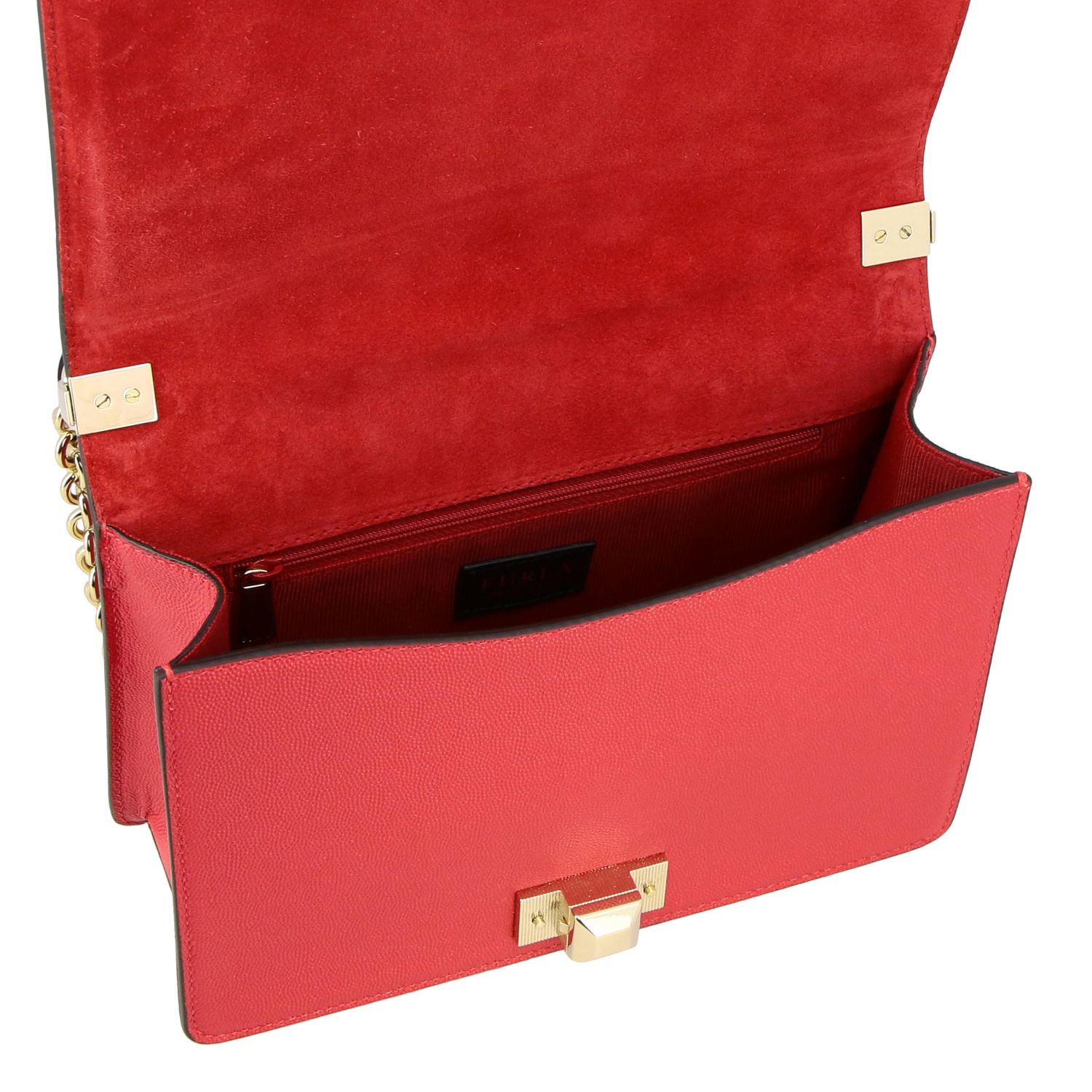 Furla Outlet Mimì shoulder bag in textured leather Red Furla