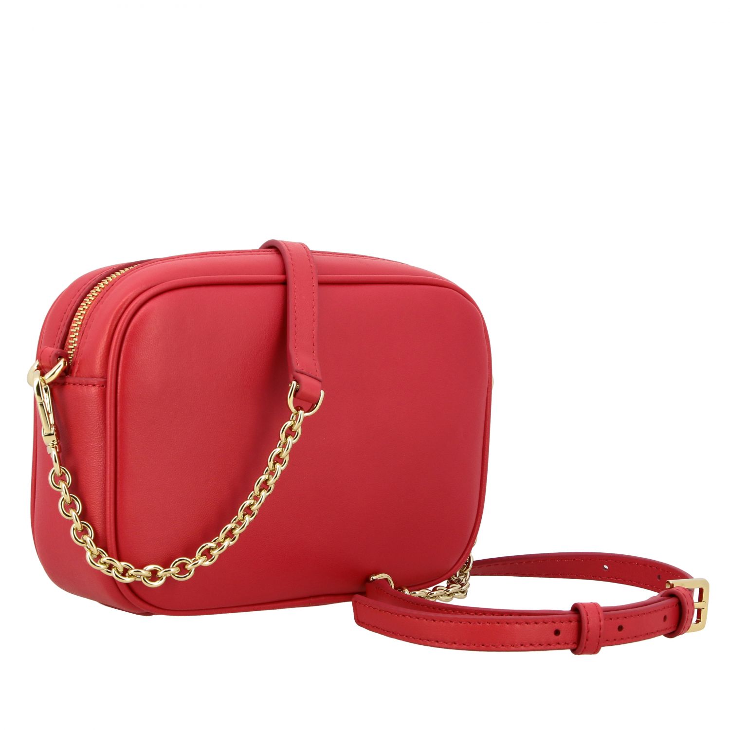 Outlet de Furla Bolso bandolera de cuero acolchado ondas, Rojo