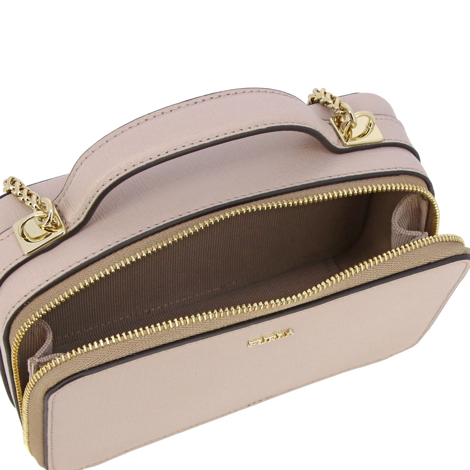 Furla Outlet Babylon shoulder bag in Saffiano leather Pink Furla