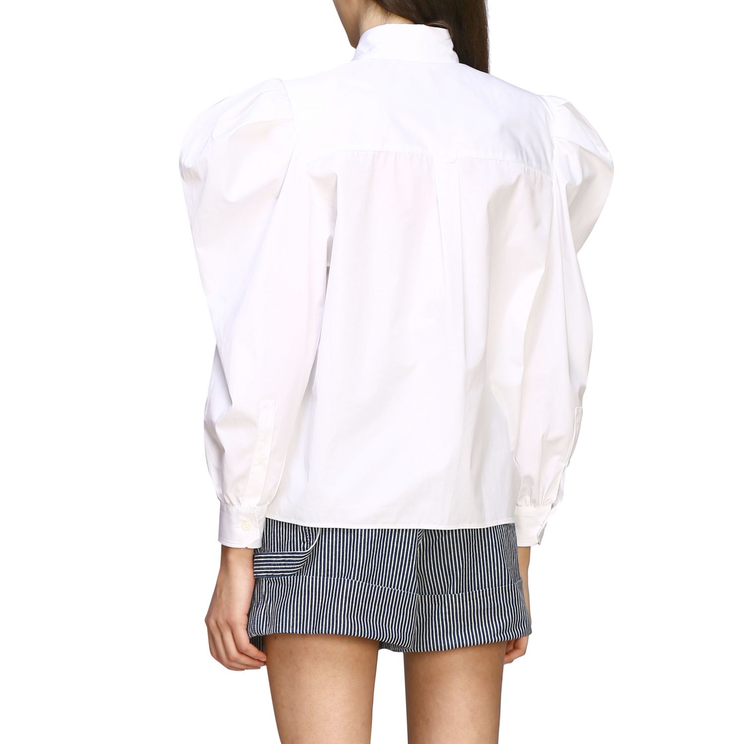 衬衫 Miu Miu: Miu Miu 宽袖府绸衬衫 白色 3