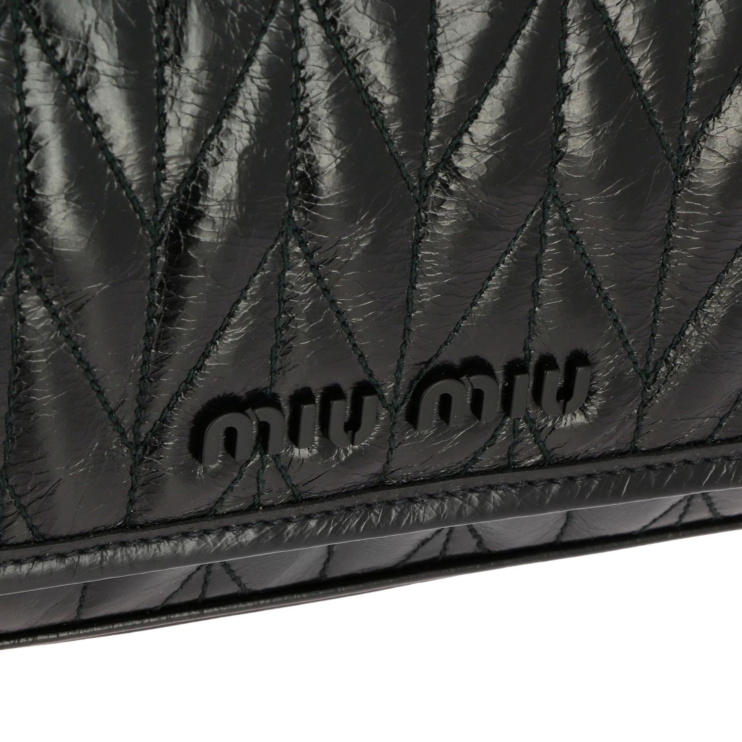 MIU MIU bag in shiny and quilted leather Black Miu Miu crossbody