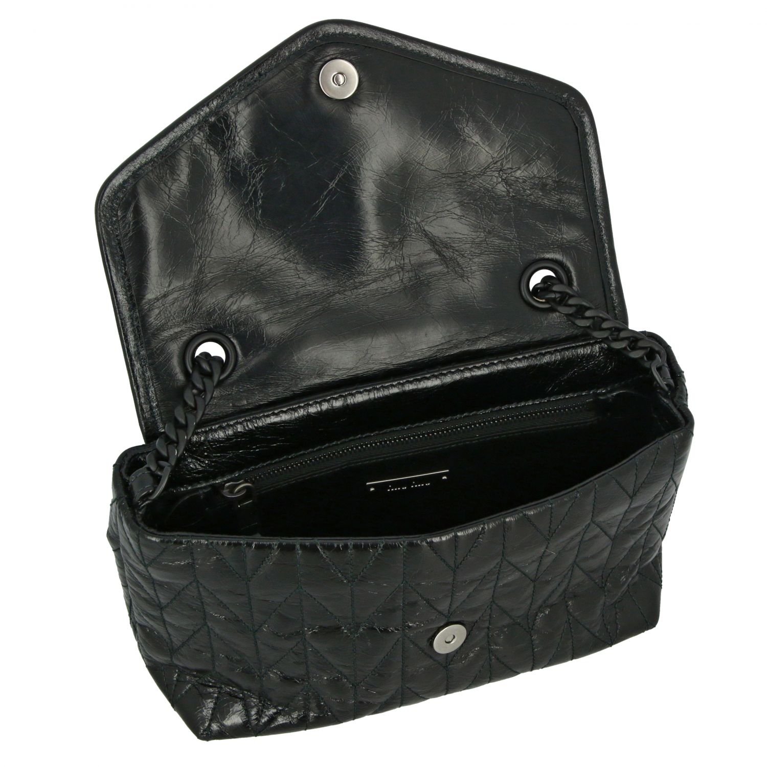 Miu Miu Women's 5BH175 Black Leather Chain Shoulder Bag
