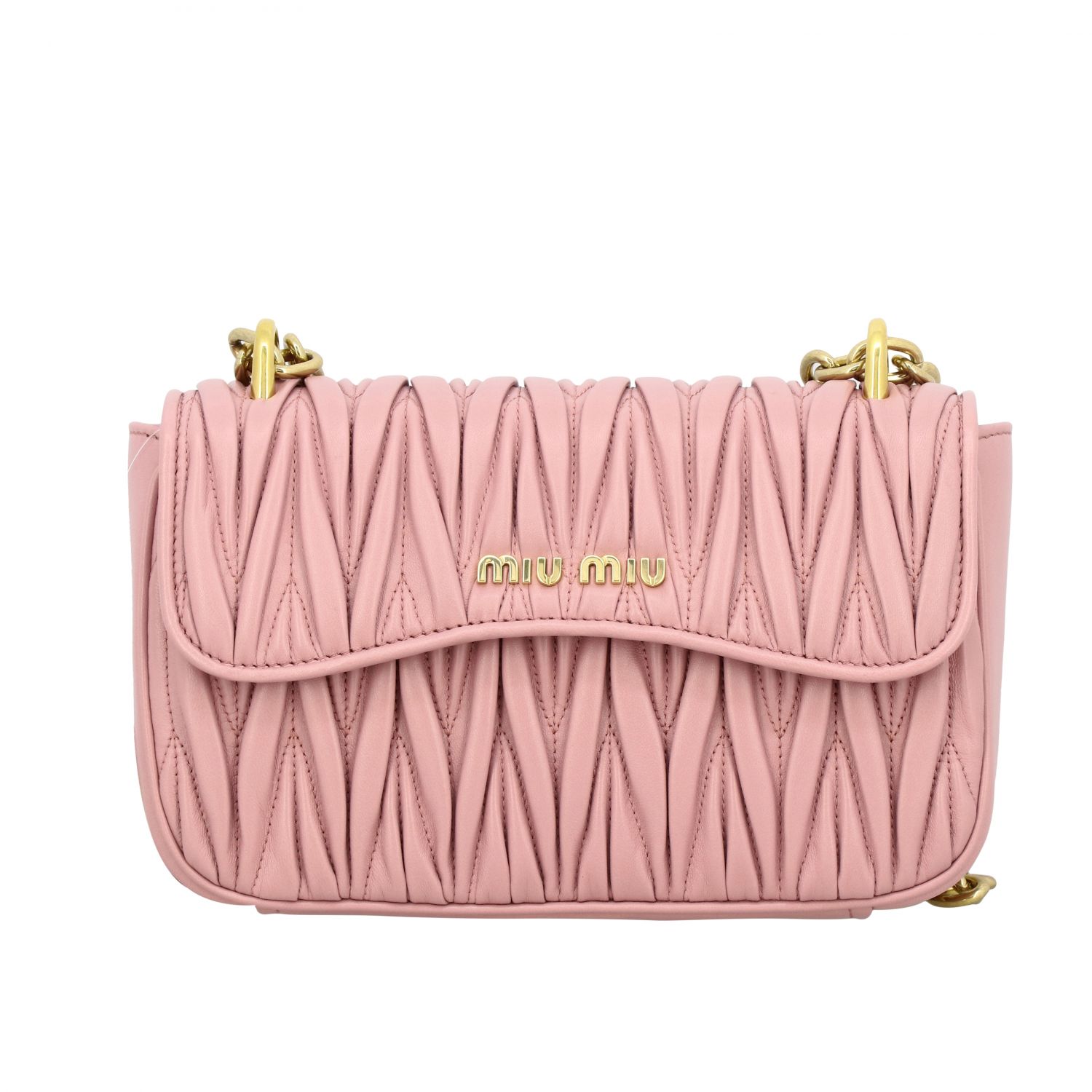 MIU MIU shoulder bag in quilted leather Pink Miu Miu crossbody