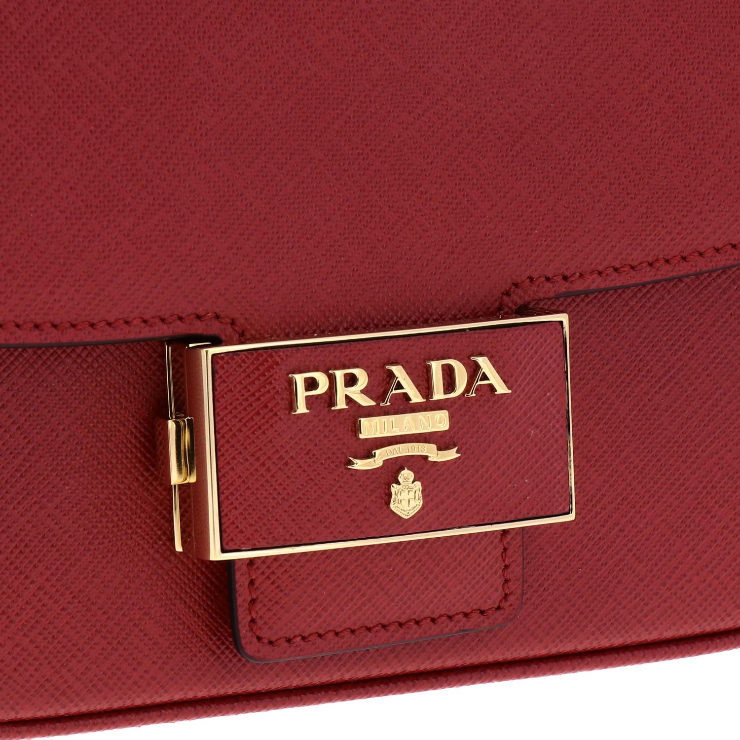 PRADA: bag in saffiano leather - Red  Prada mini bag 1BP024 CO1 NZV online  at