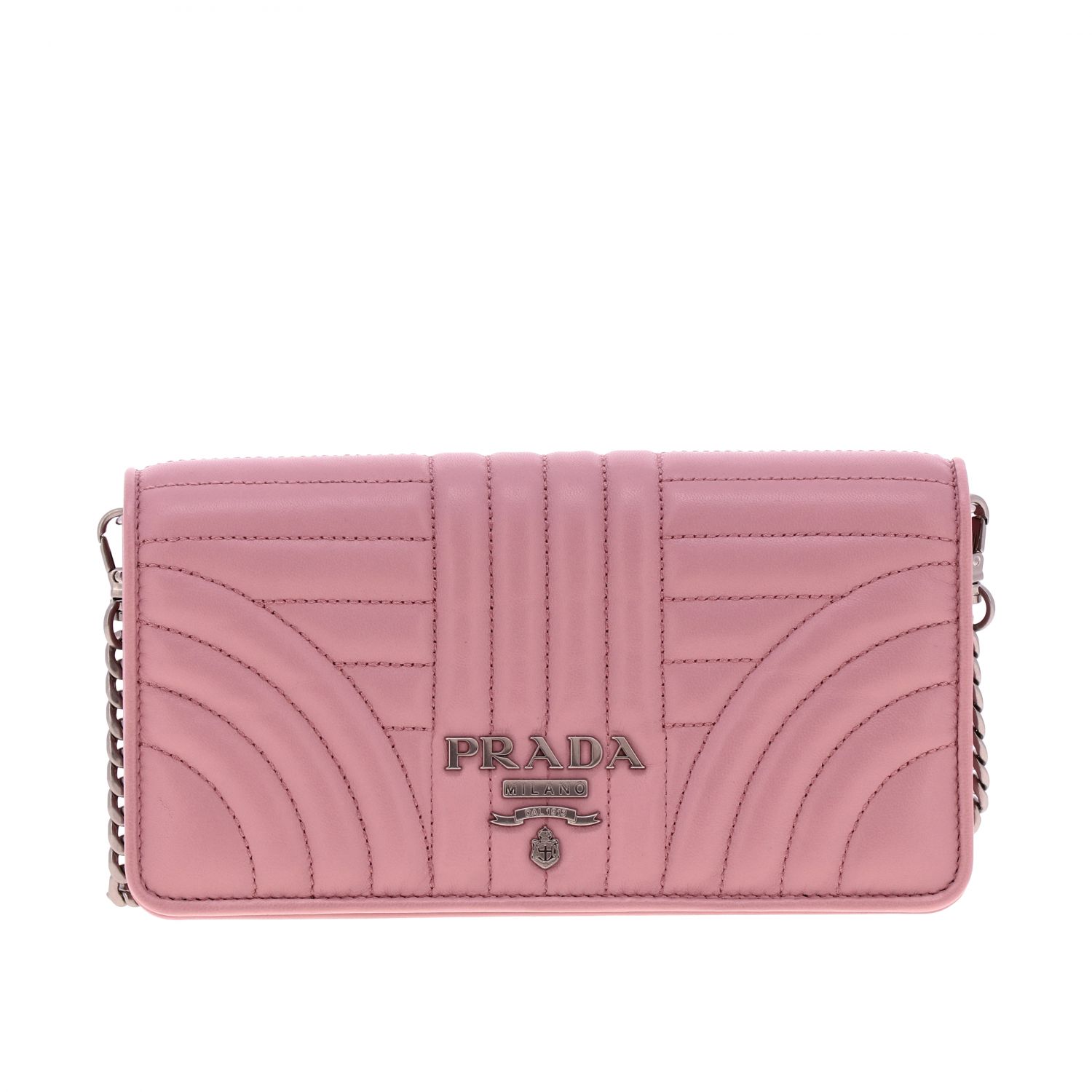 PRADA PRADA Chain wallet Shoulder Bag 1DH044 Safiano leather Pink Used  Women 1DH044