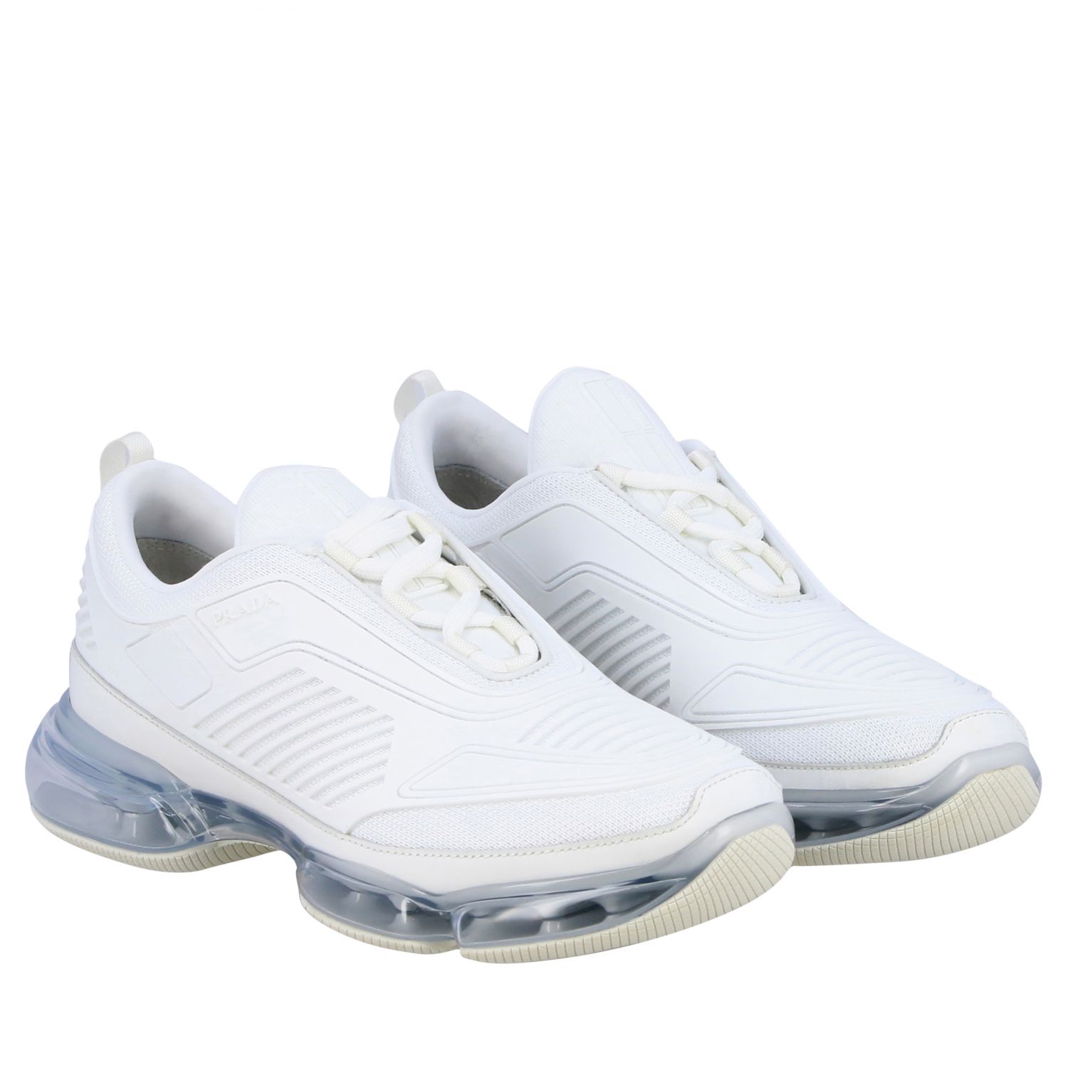 schoolbord van nu af aan basketbal PRADA: new air sole cloudbust sneakers - White | Prada sneakers 2EG298 2OD8  online on GIGLIO.COM