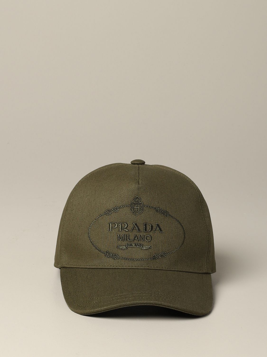 PRADA: hat with logo - Military | Hat Prada 2HC179 2DB1 GIGLIO.COM