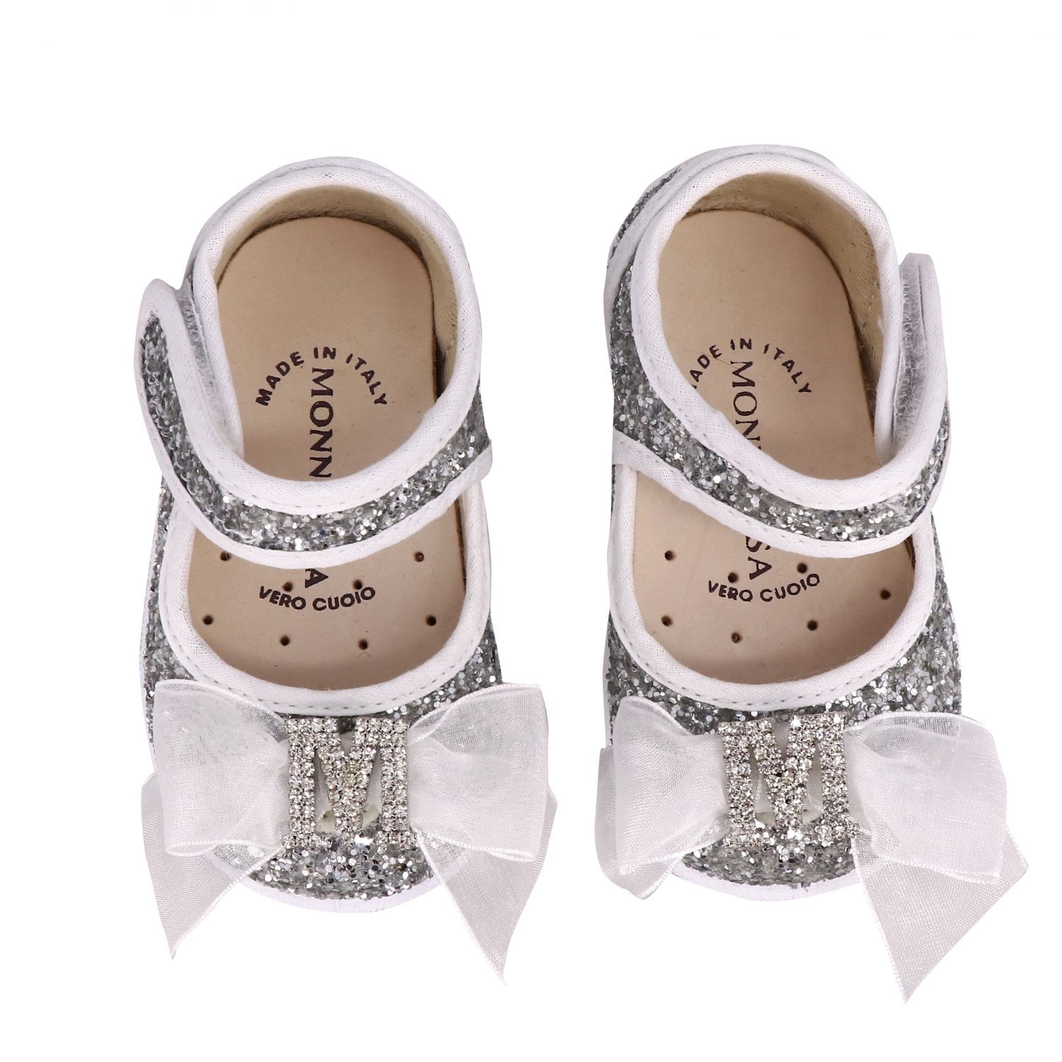 Monnalisa Girls Shoes Flat Shoes Ballerinas Glitter rhinestone bow shoes 