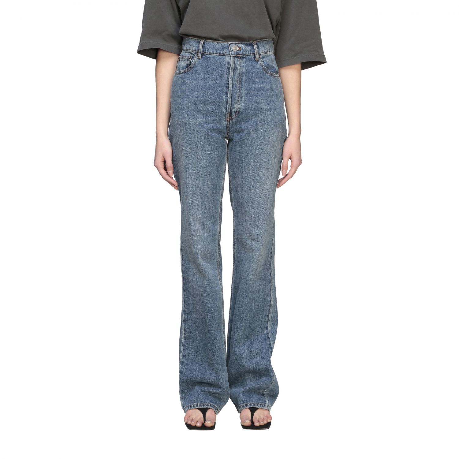 Balenciaga Outlet: flair 5-pocket jeans - Stone Washed | Balenciaga ...
