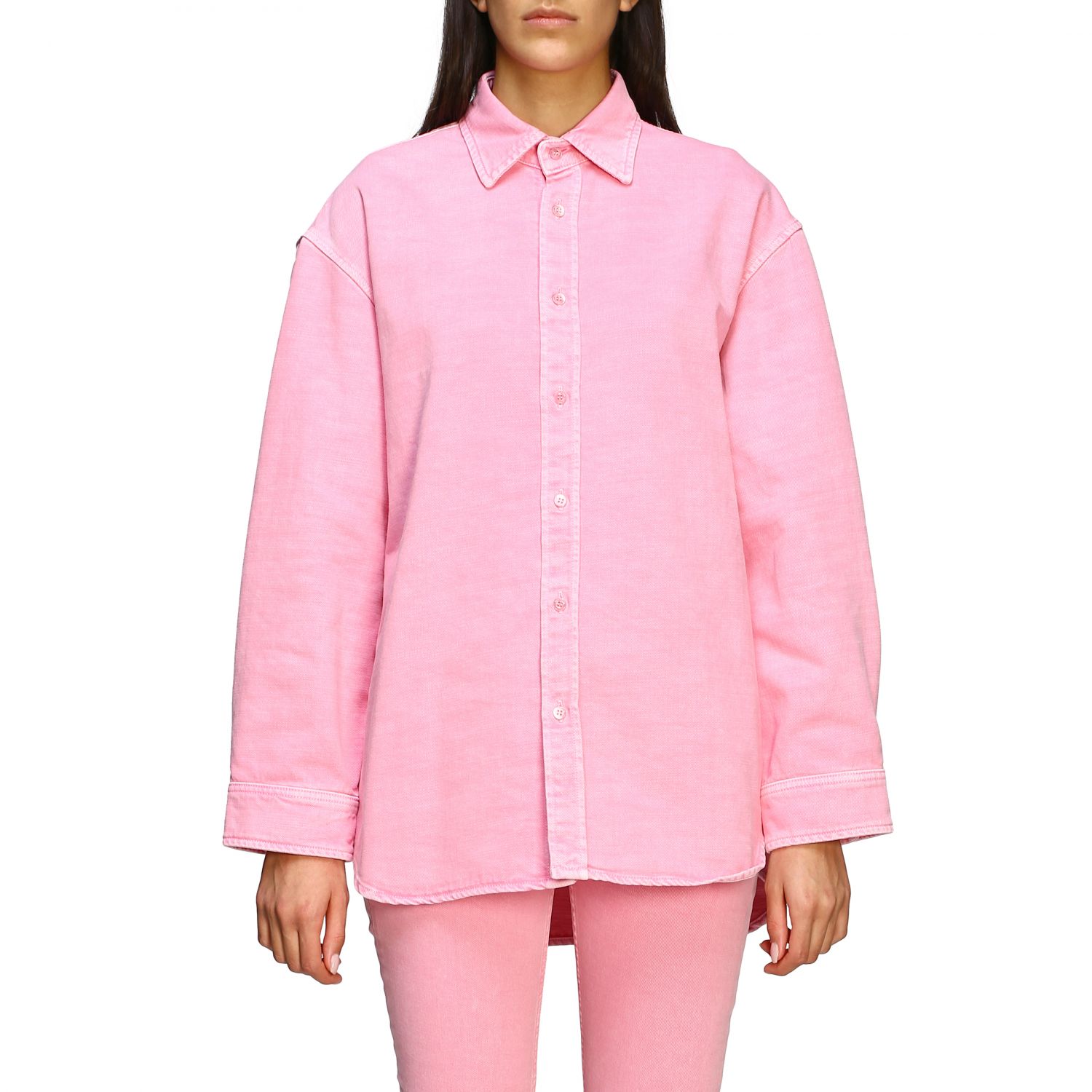 衬衫 Balenciaga: Balenciaga delavé牛仔衬衫 粉色 1