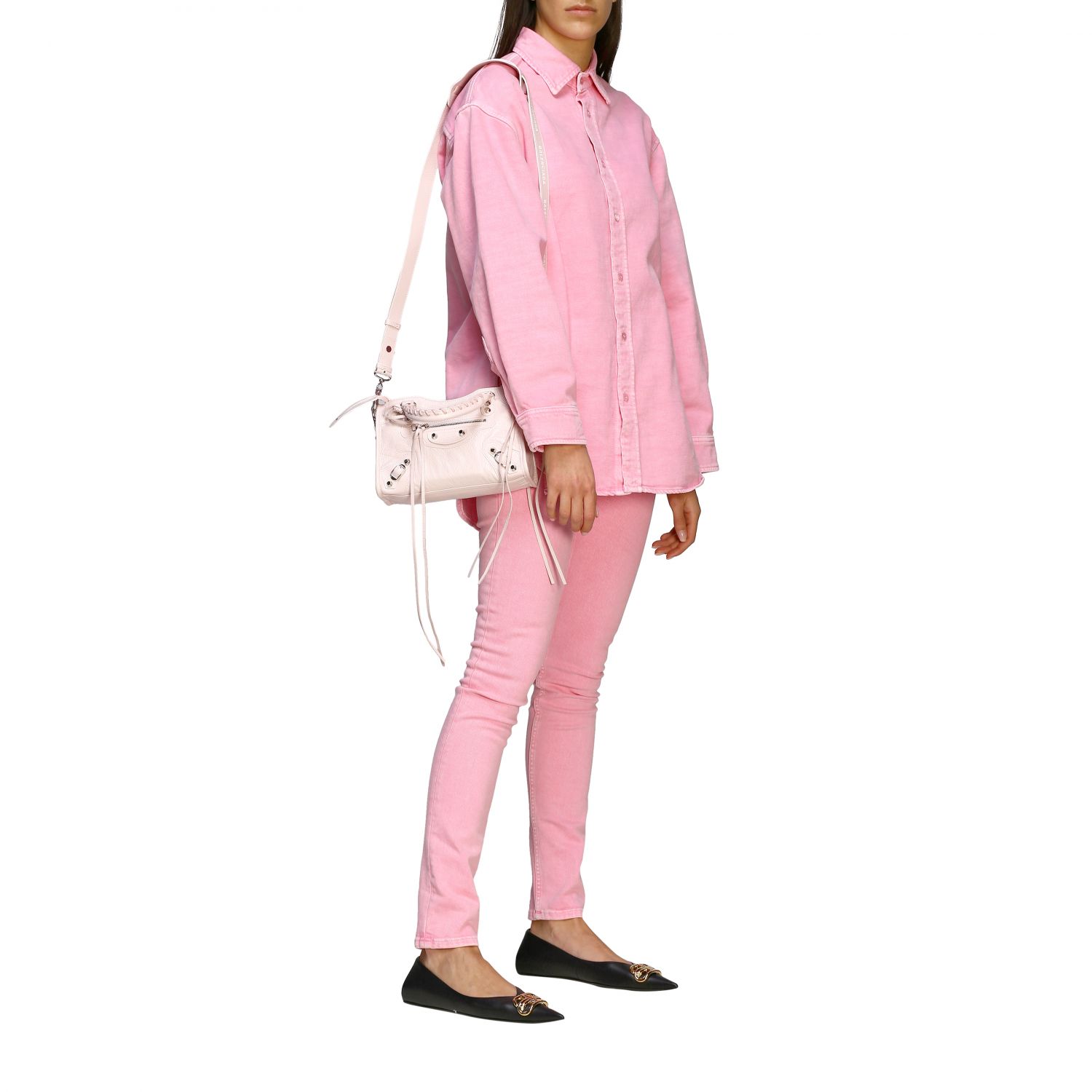 衬衫 Balenciaga: Balenciaga delavé牛仔衬衫 粉色 2