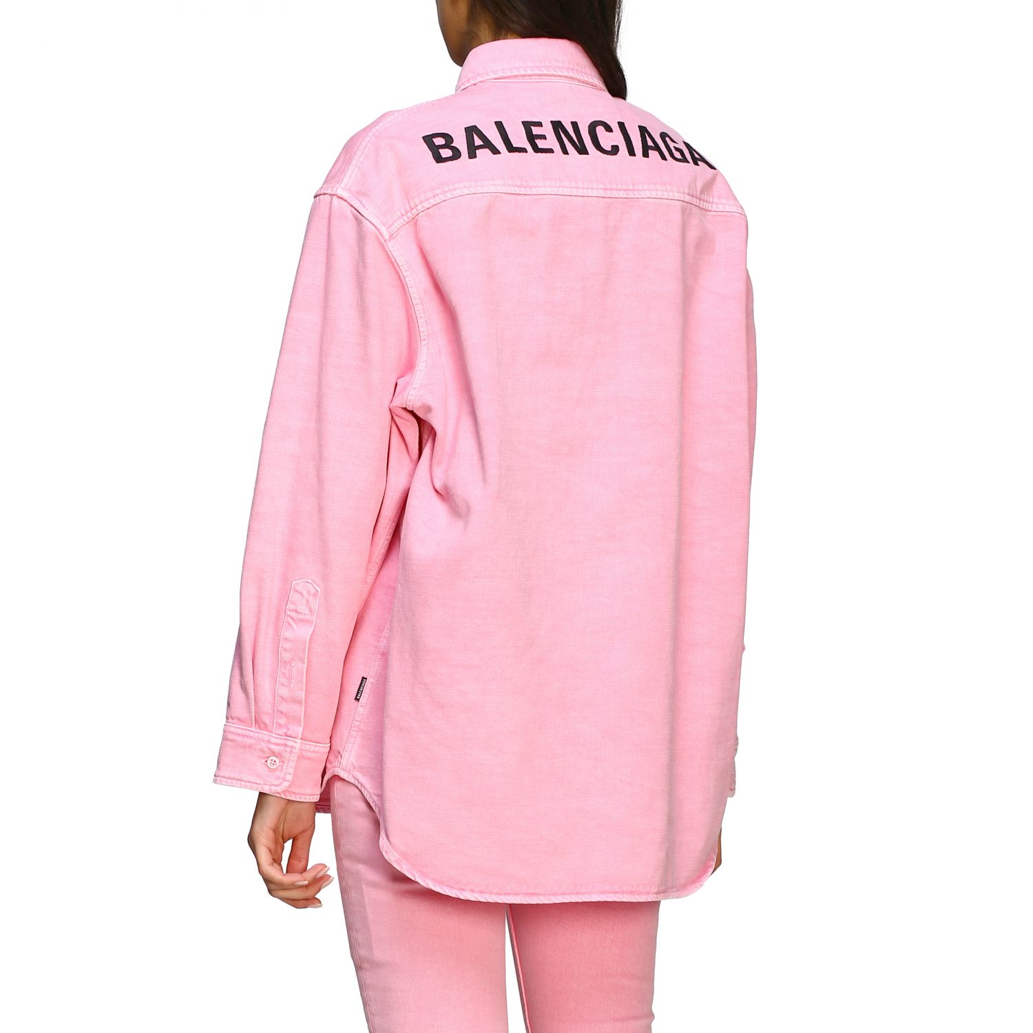 衬衫 Balenciaga: Balenciaga delavé牛仔衬衫 粉色 3