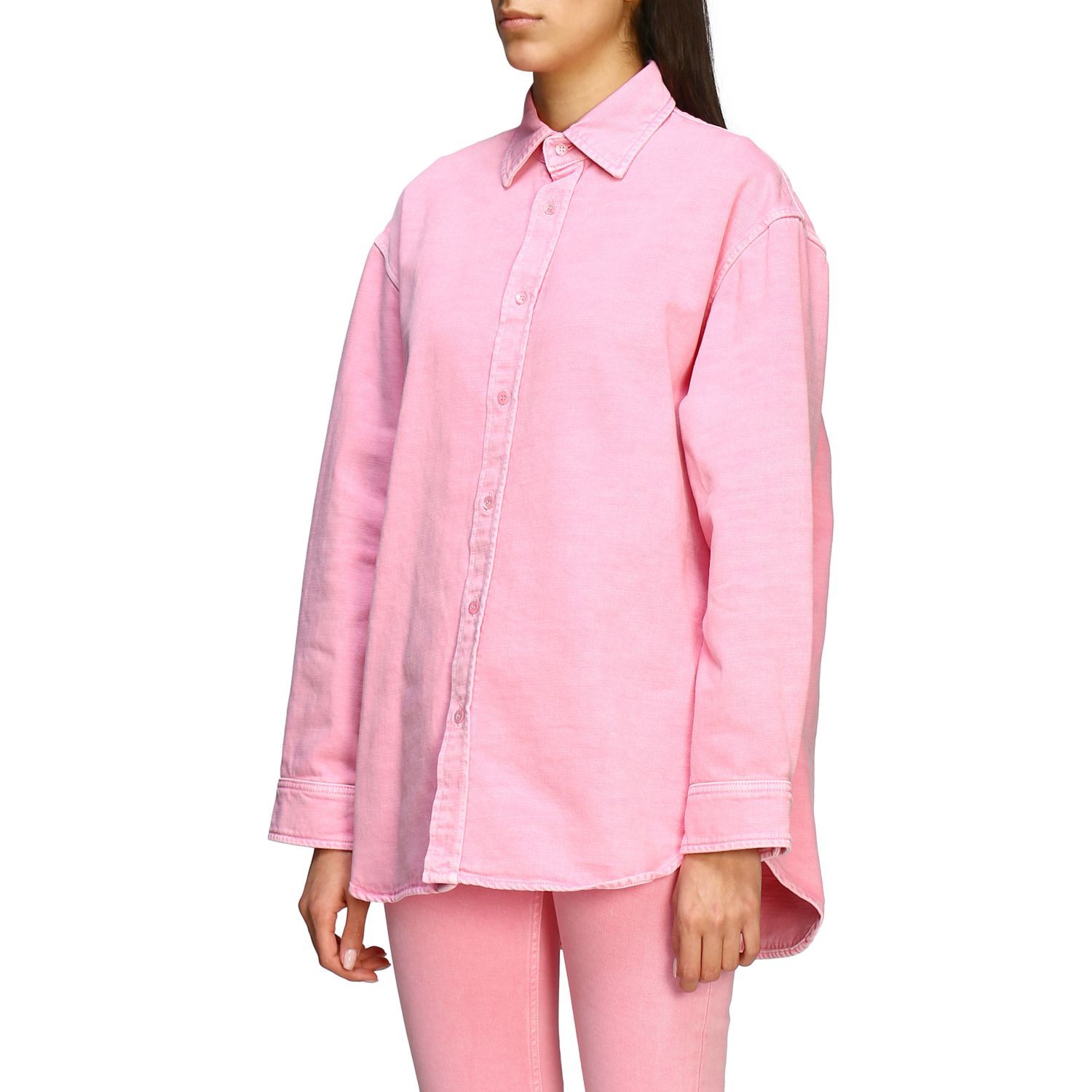 衬衫 Balenciaga: Balenciaga delavé牛仔衬衫 粉色 4