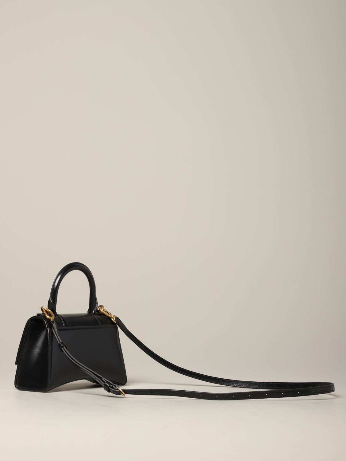 BALENCIAGA: Hour glass XS bag in leather with B monogram | Mini Bag ...