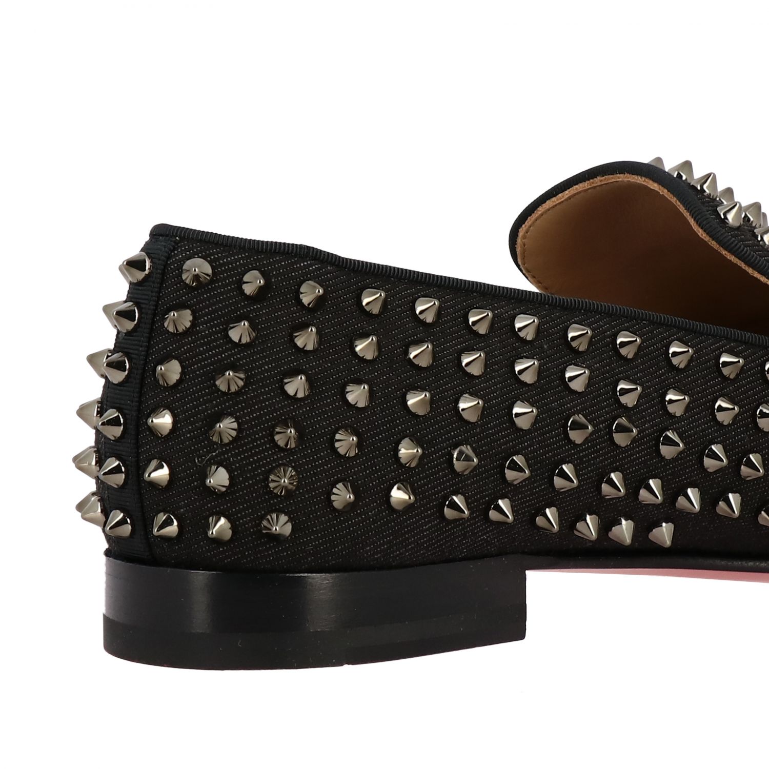Rollerboy Spikes Christian Louboutin flat moccasin in denim with studs