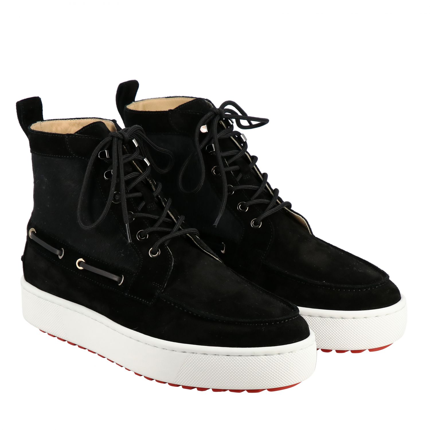 christian louboutin black suede sneakers