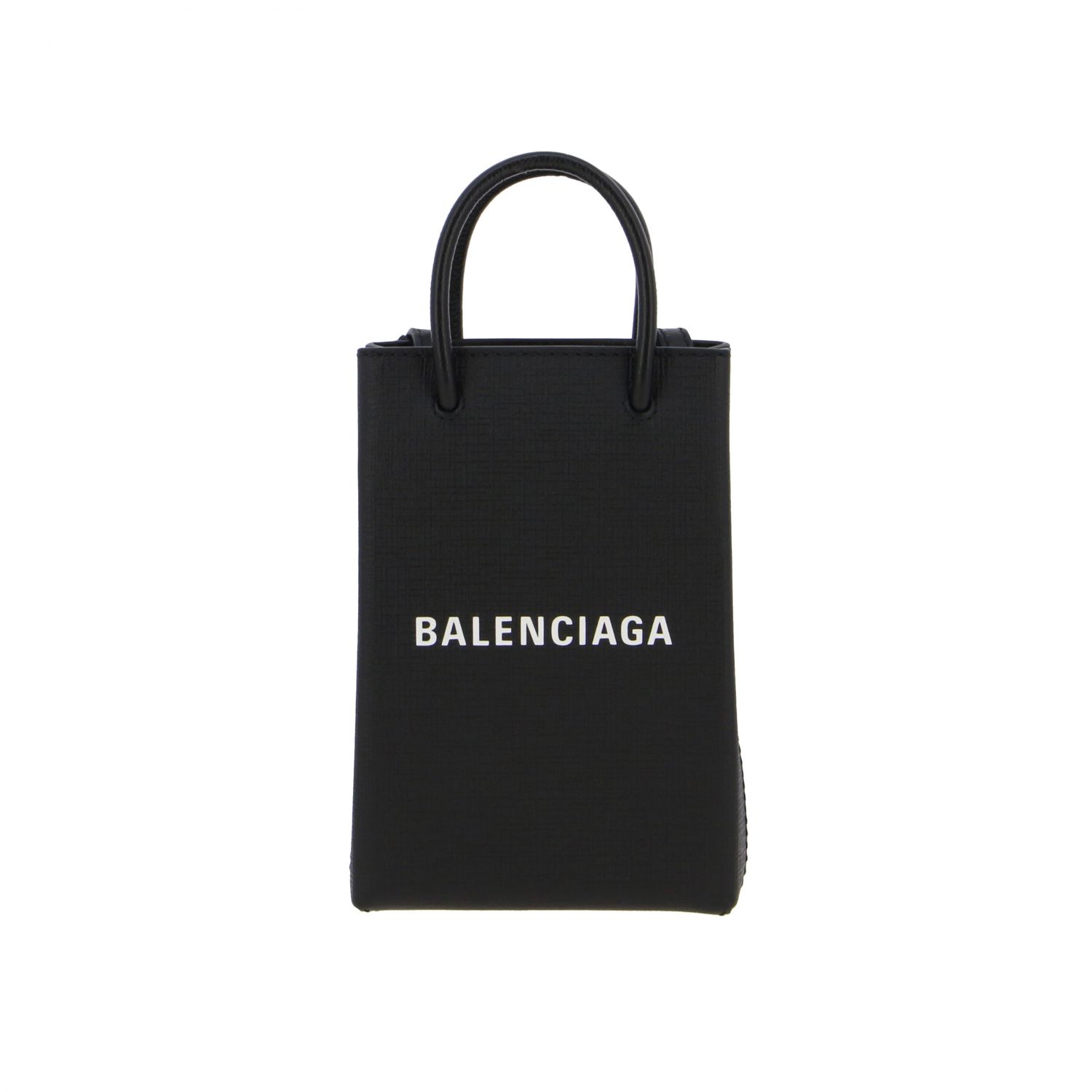 Balenciaga Outlet: Holder shopping phone bag in squared calfskin ...