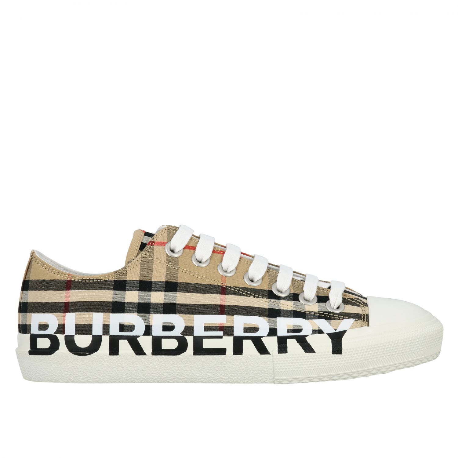 burberry vintage check cotton sneakers