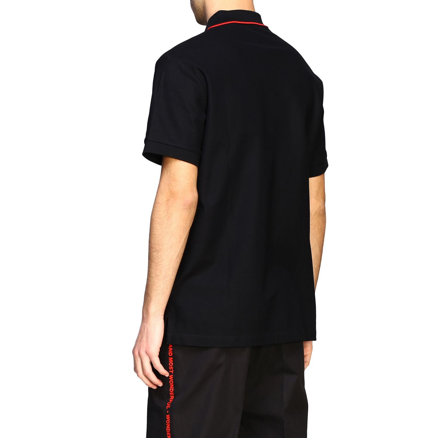 mens black burberry polo shirt