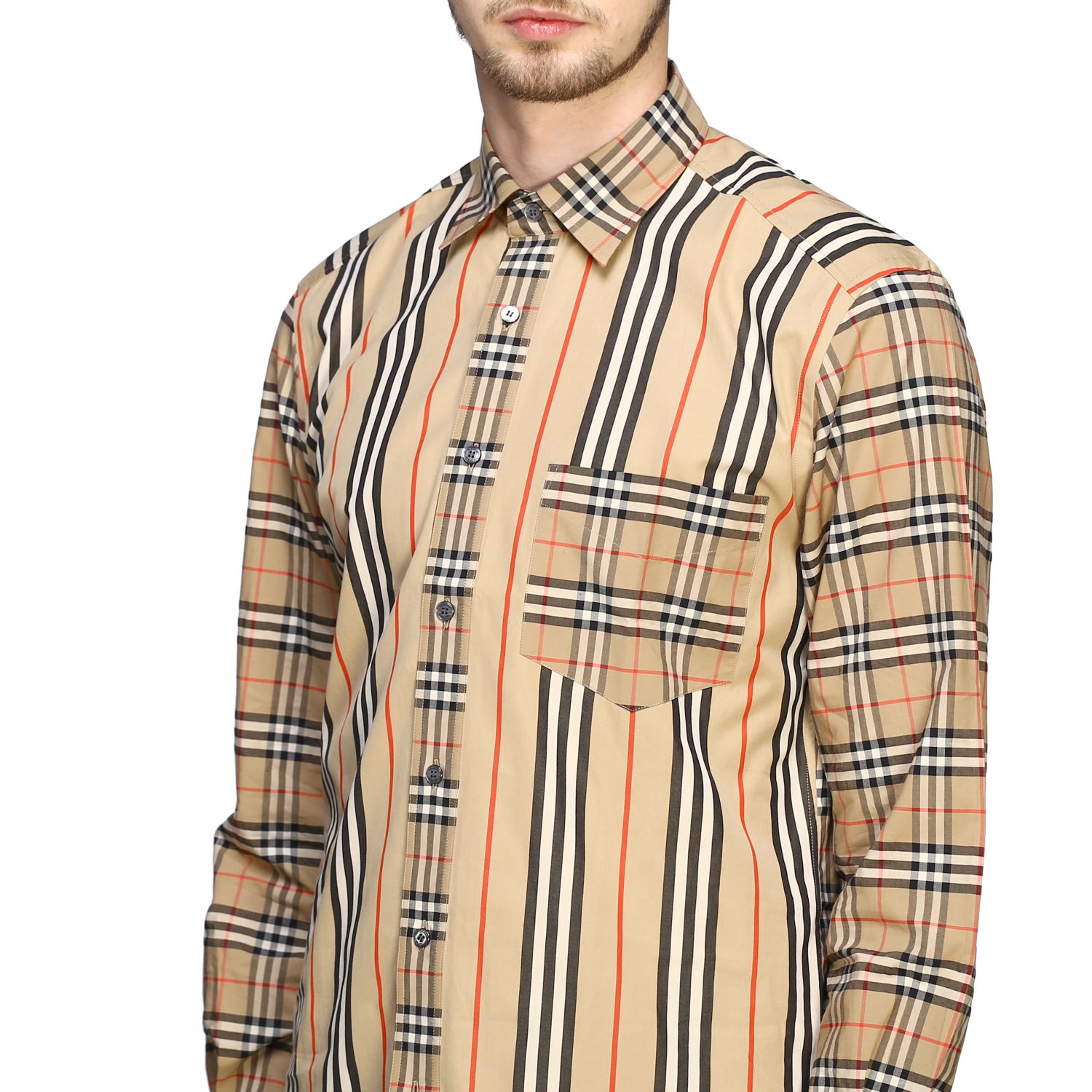 Burberry check patchwork shirt with Italian collar | Shirt Burberry Men ...
