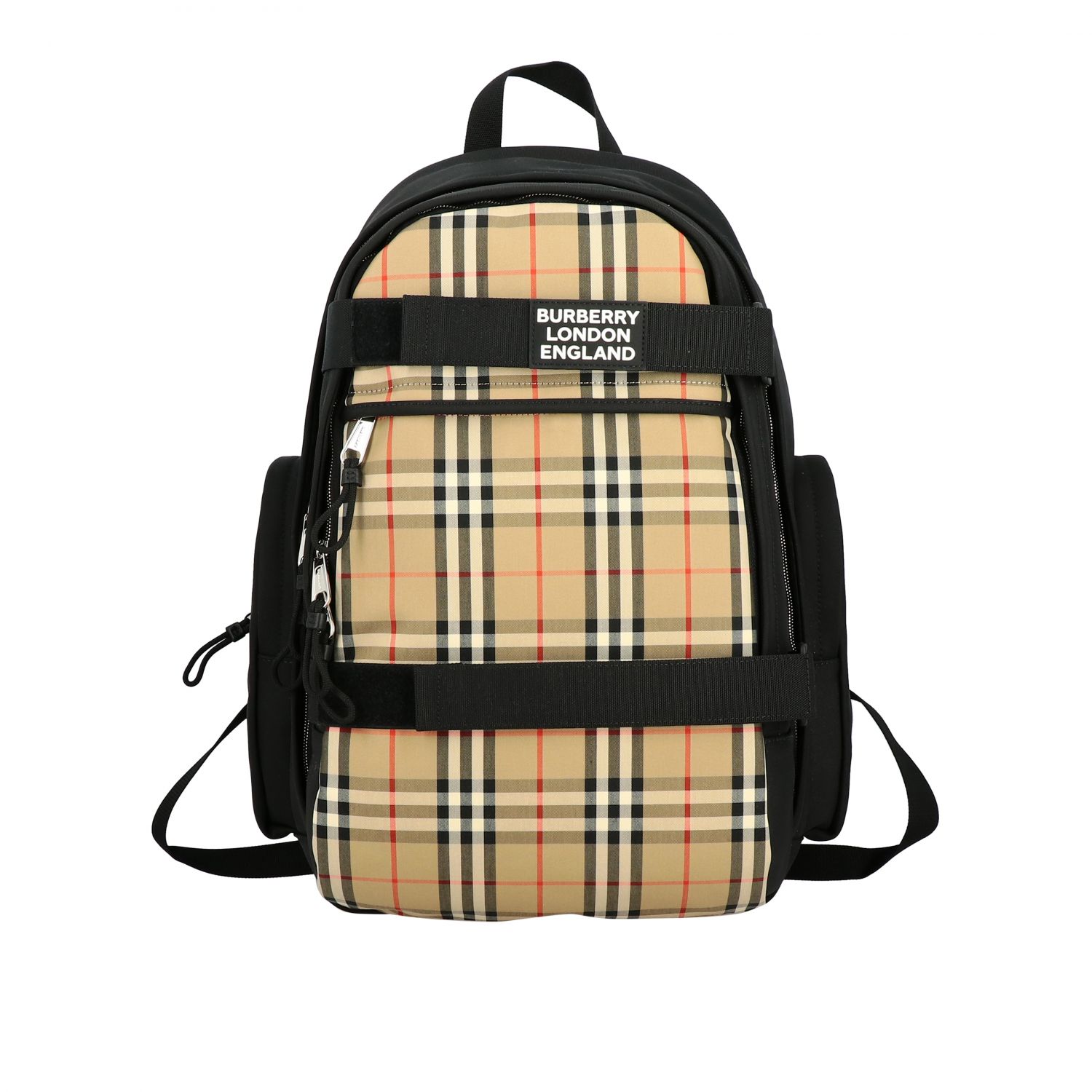 Burberry Outlet: Nevis backpack with logo and check insert - Beige ...