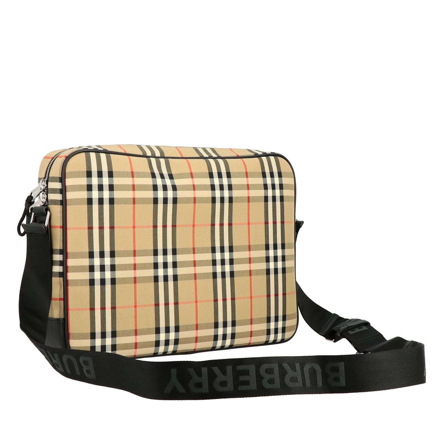 Burberry Outlet: messenger bag in cotton with vintage check motif ...