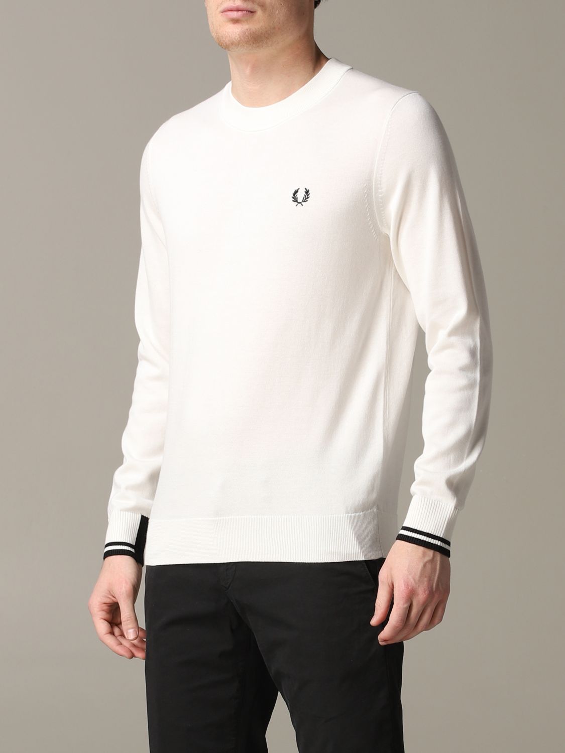 Fred Perry Outlet: Sweater men | Sweater Fred Perry Men White | Sweater Fred Perry K8522 Giglio EN