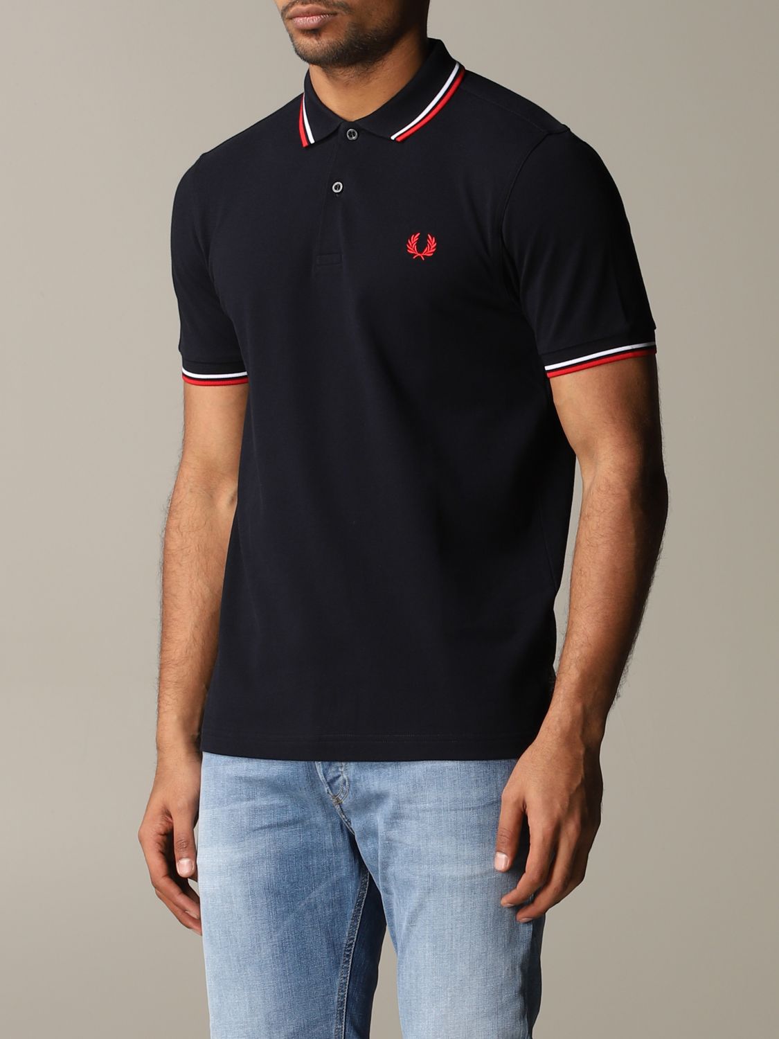 Fred Perry Outlet: polo shirt for man - Blue | Fred Perry polo shirt ...