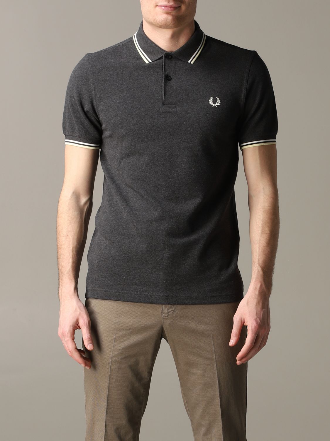 Fred Perry Outlet: polo shirt for man - Charcoal | Fred Perry polo ...