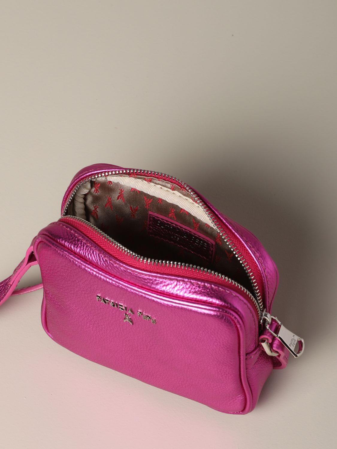 Patrizia Pepe Outlet: wallet in leather with metallic logo - Fuchsia