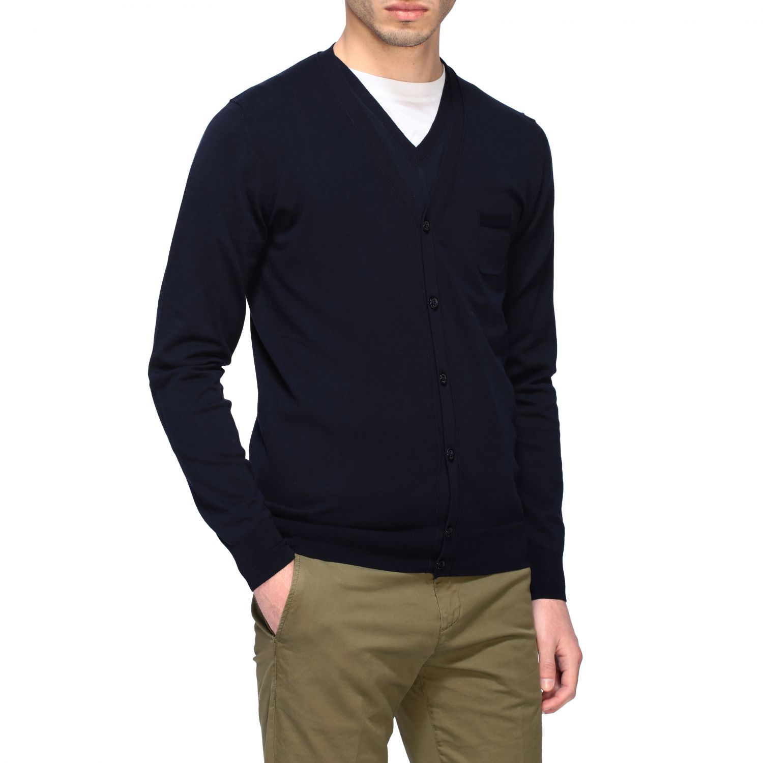 Paolo Pecora Outlet: cardigan for men - Blue | Paolo Pecora cardigan ...