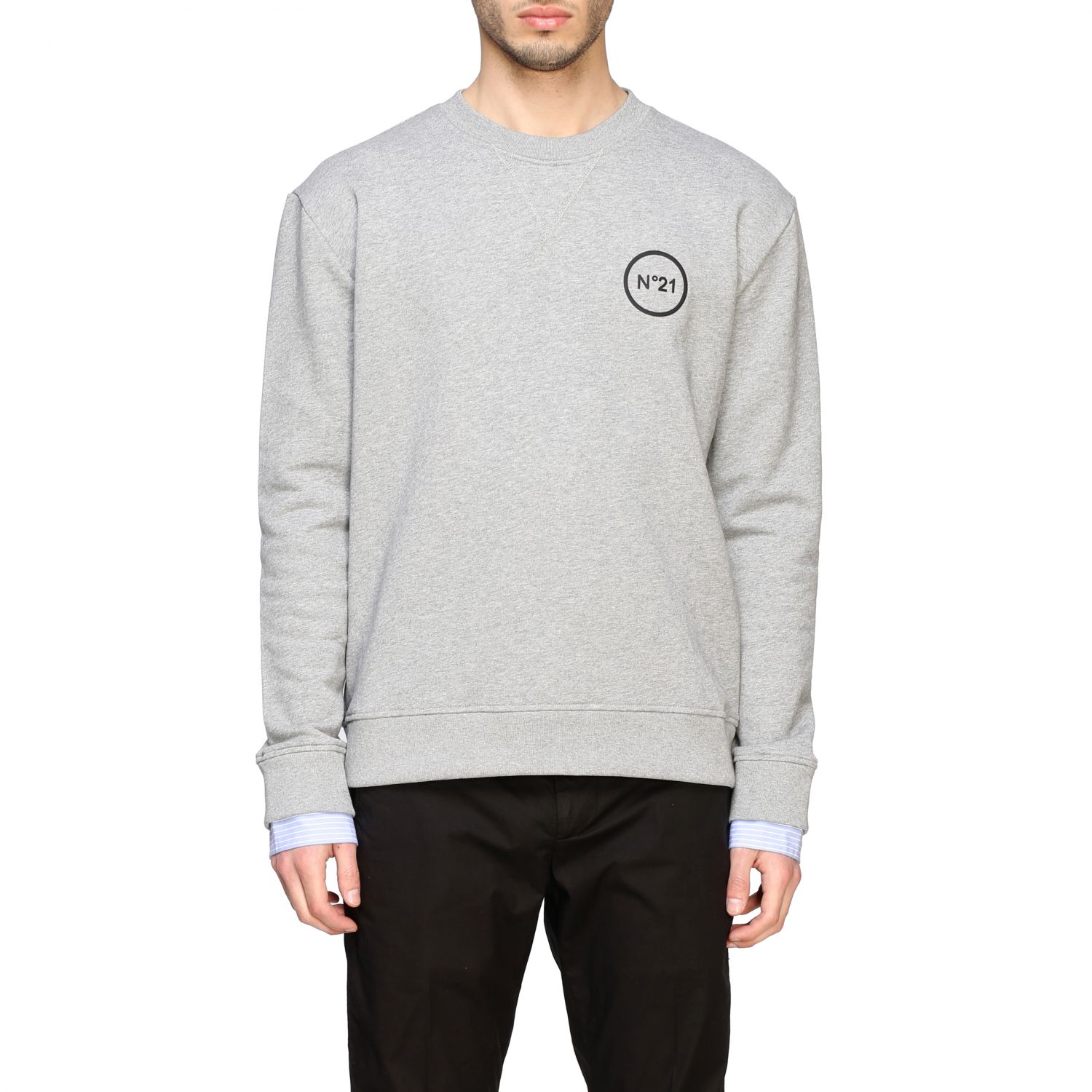 N° 21 Outlet: N ° 21 sweatshirt with rubberized logo - Grey | N° 21 ...