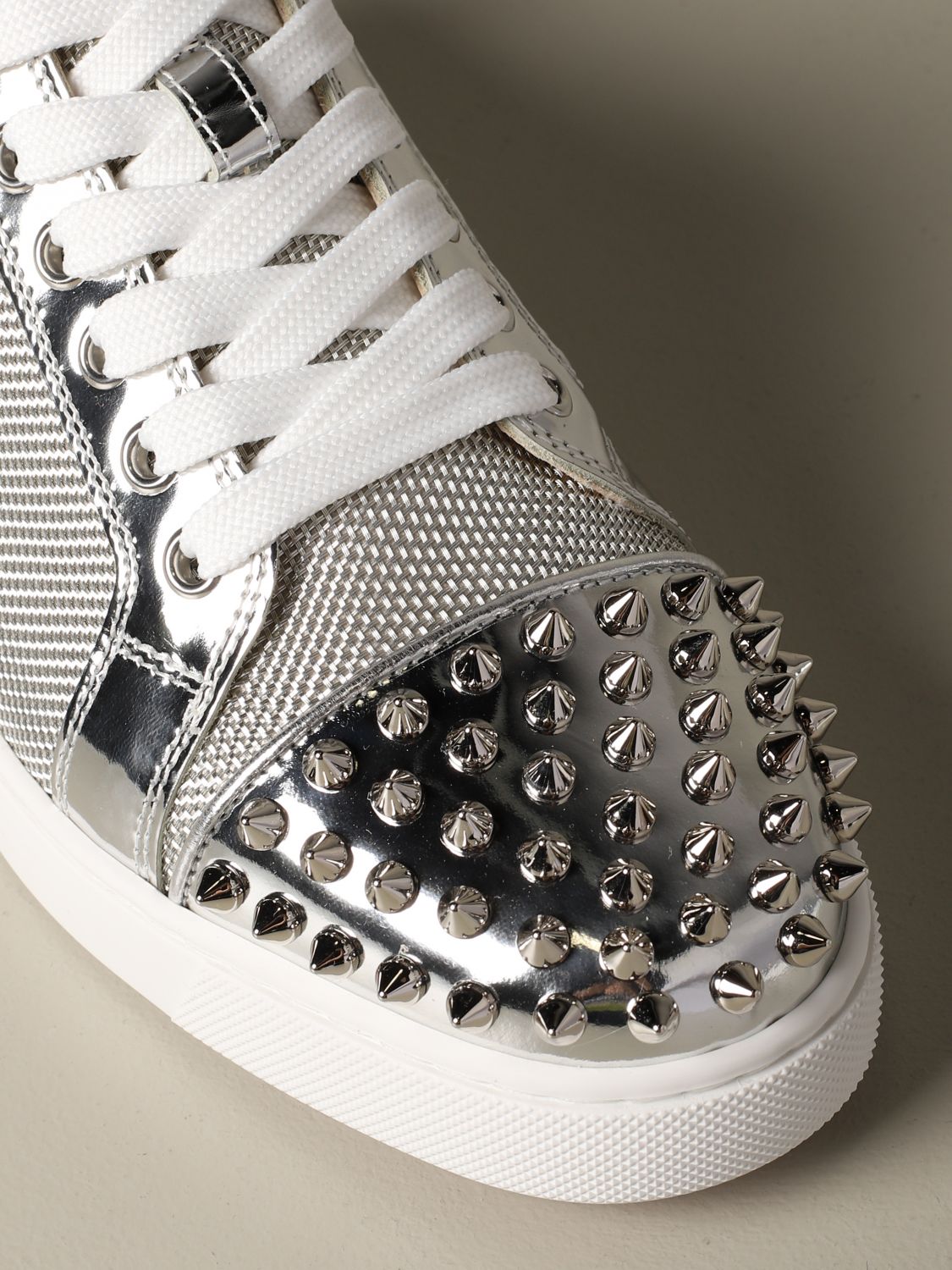 christian louboutin silver sneakers