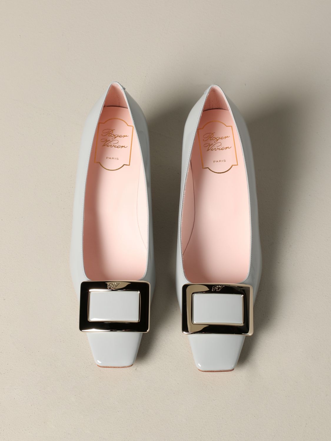 roger vivier white pumps