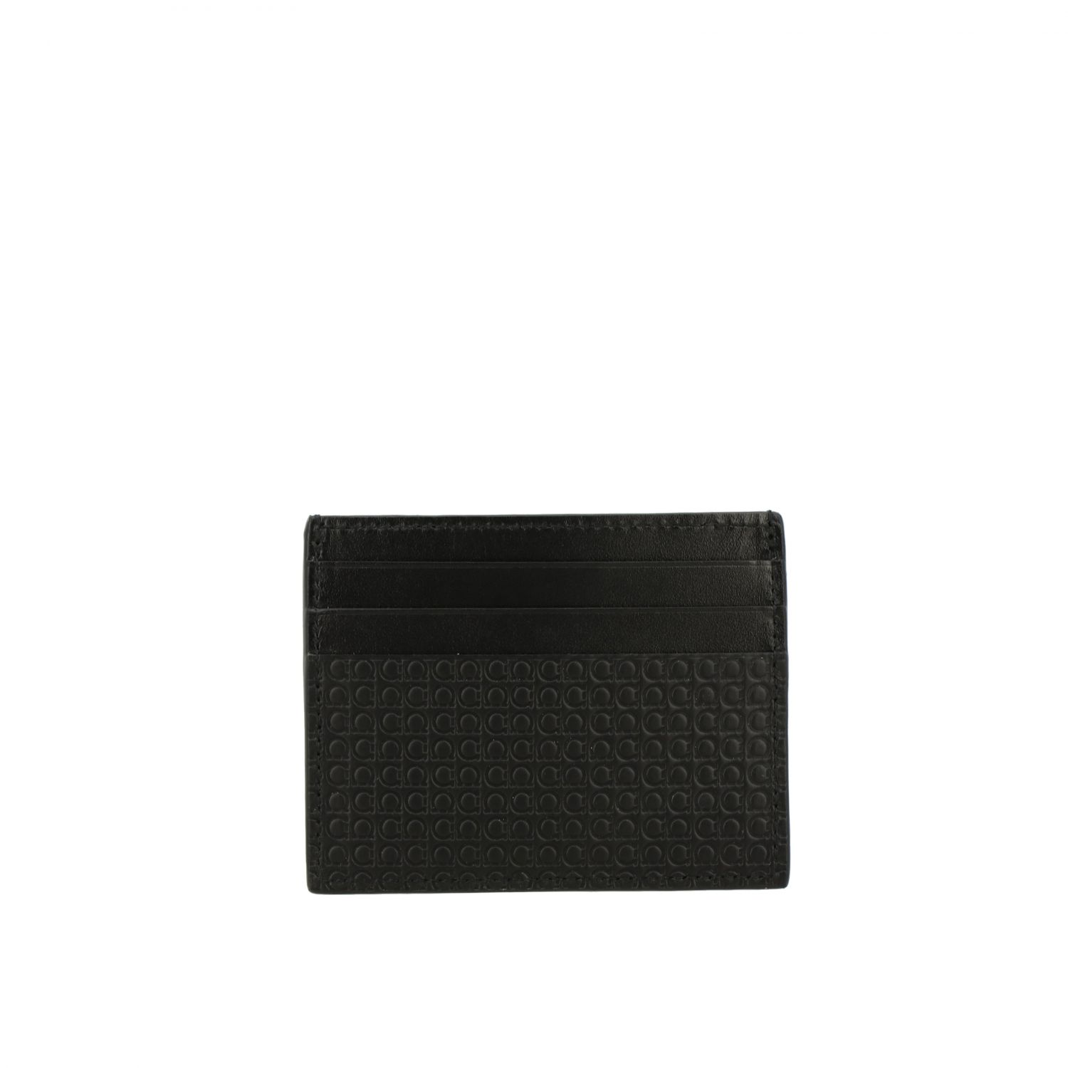 Salvatore Ferragamo Outlet: leather credit card holder - Black ...