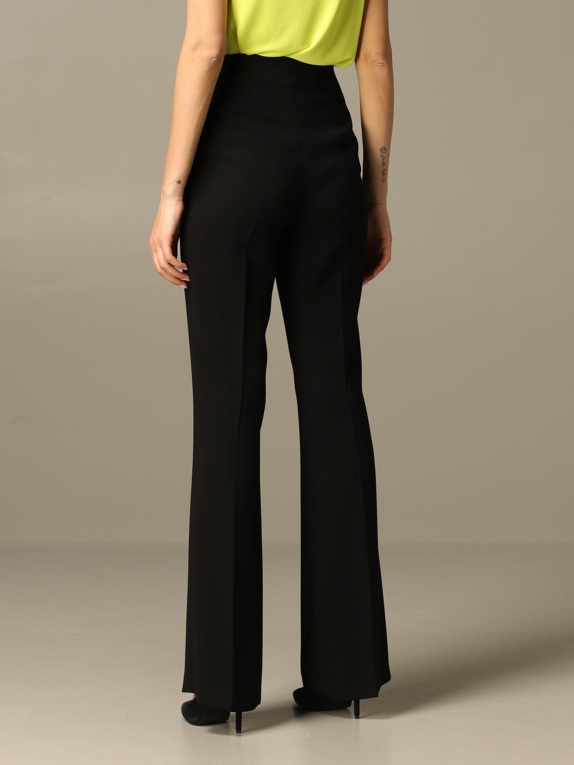 H Couture Outlet: Pantalone in cady flare - Nero | Tailleur H Couture HP911  2665 GIGLIO.COM