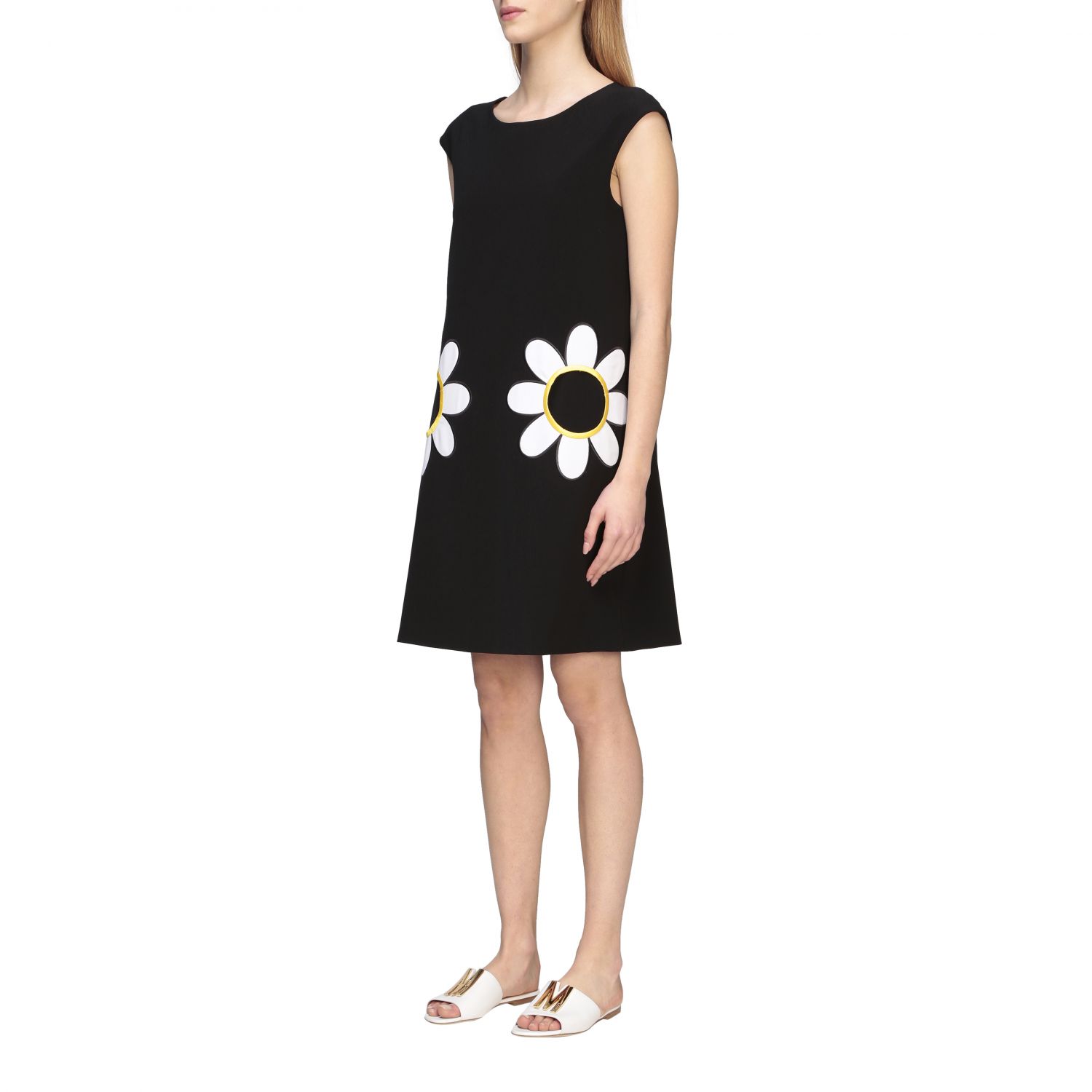 riñones Arqueología reptiles Boutique Moschino Outlet: cady dress with daisy print - Black | Boutique  Moschino dress 0466 0824 online on GIGLIO.COM