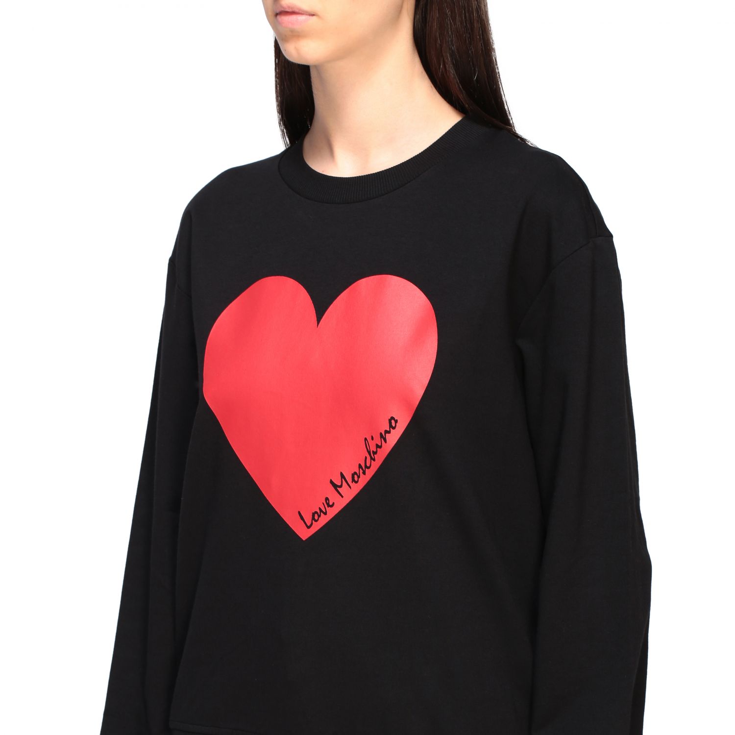 Love Moschino Womens Heart and Logo Print_Long Sleeve Sweatshirt