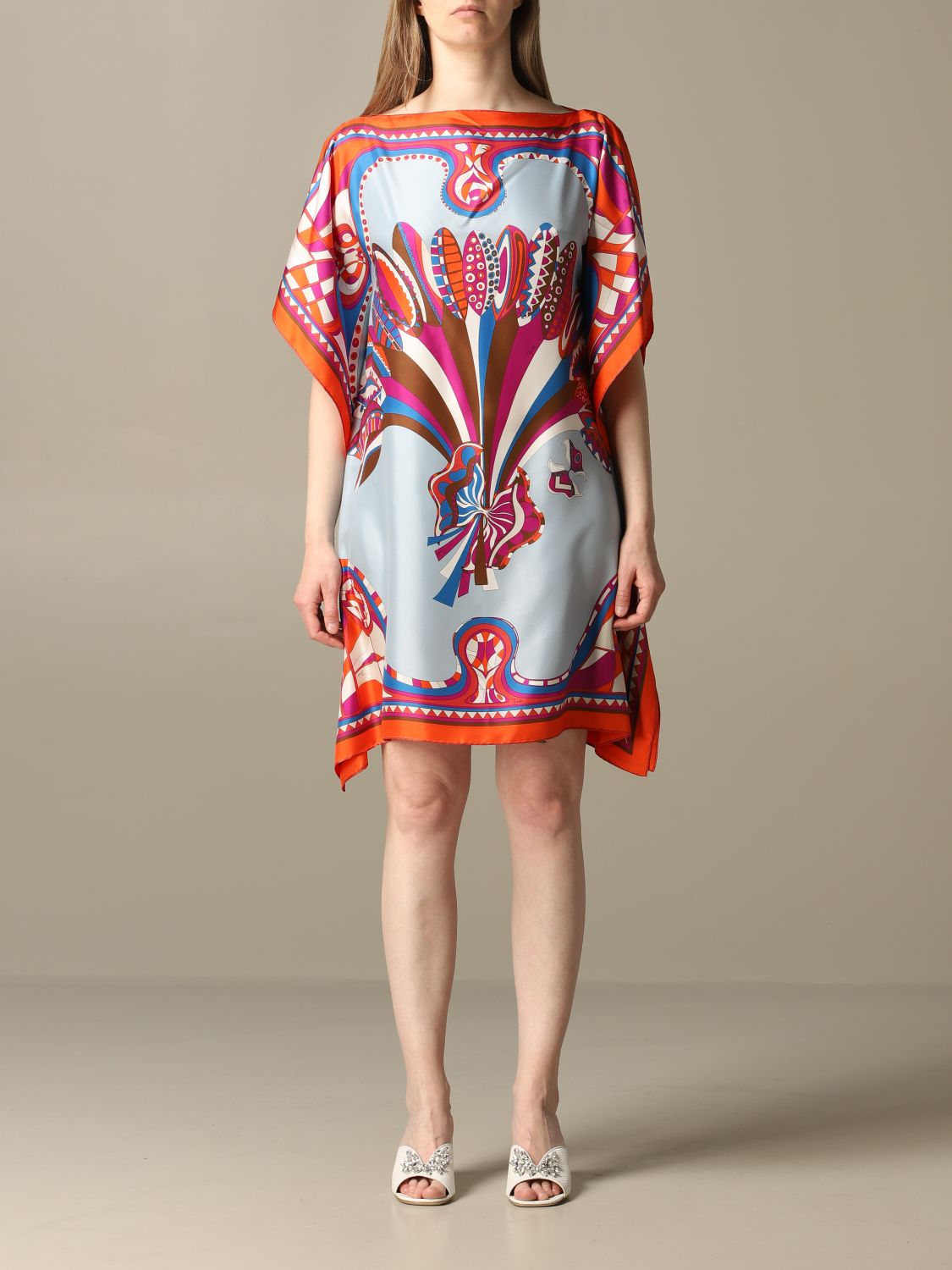 Emilio Pucci Outlet: Abito a Kaftano a fantasia corisco - Rosso | Abito  Emilio Pucci 0HWL98 0H825 GIGLIO.COM