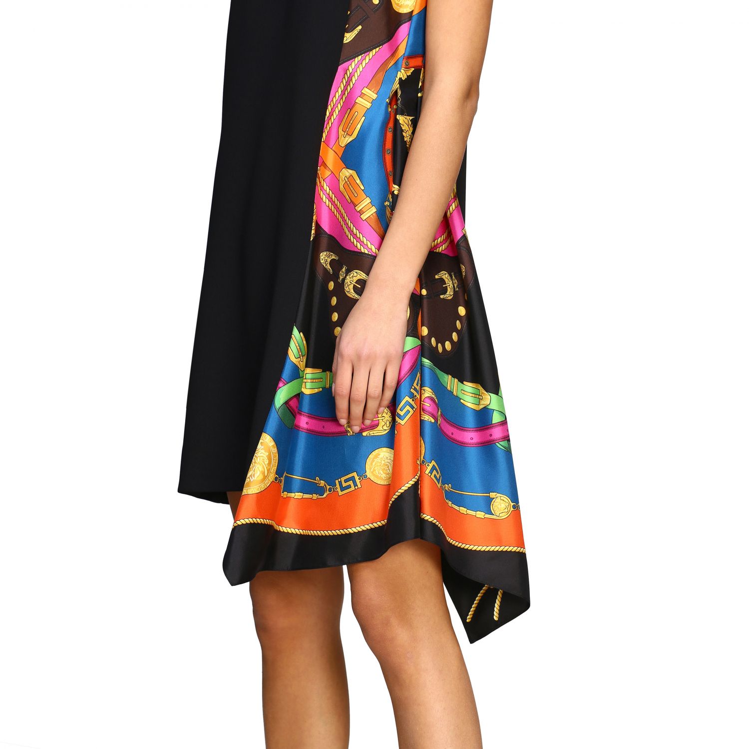 Buy > versace colorful dress > in stock