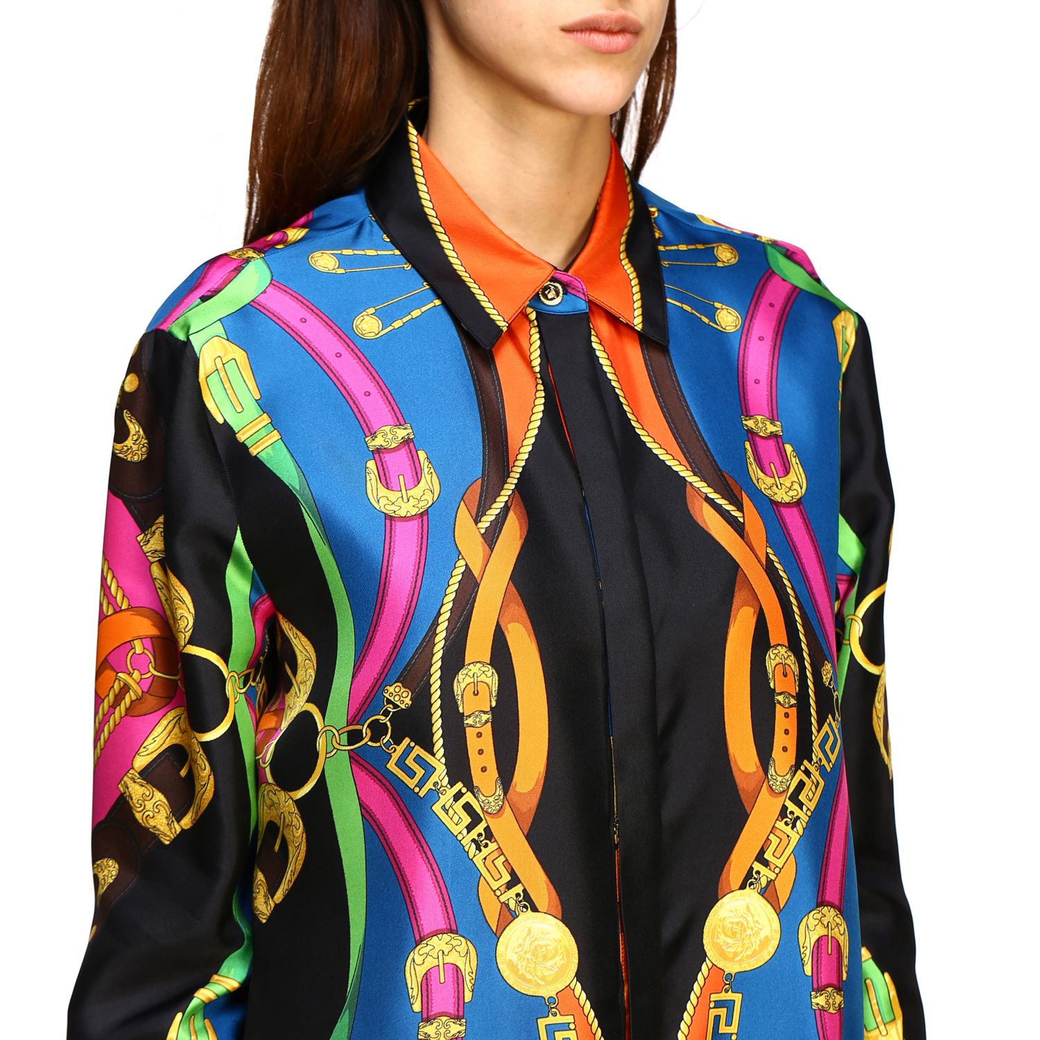 versace women's silk shirt