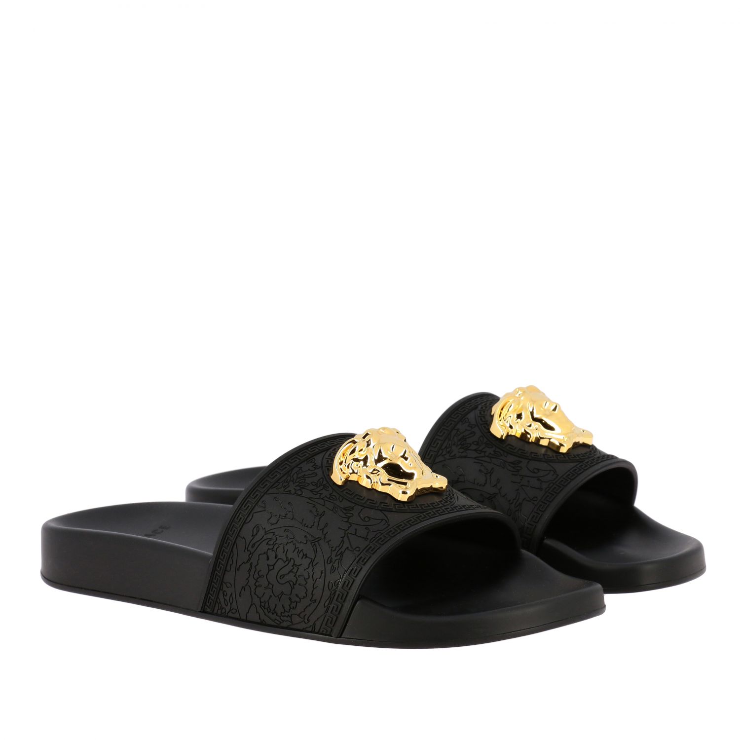 Versace Outlet: slipper sandal in rubber with jellyfish head | Flat ...