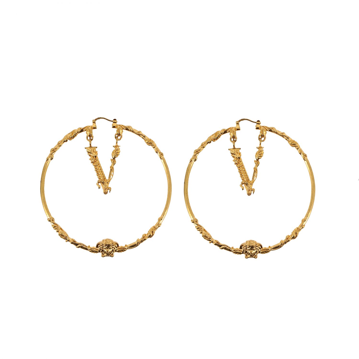 Schmuck Versace: Versace Ohrringe mit virtus Logo gold 1
